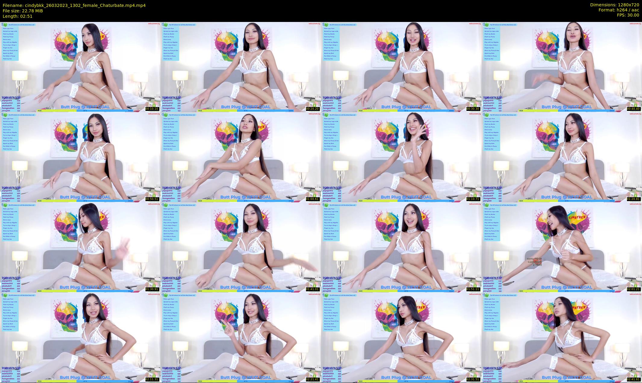 cindybkk — 3 minute Chaturbate female cam show recording, 720p, Mar 26, 2023