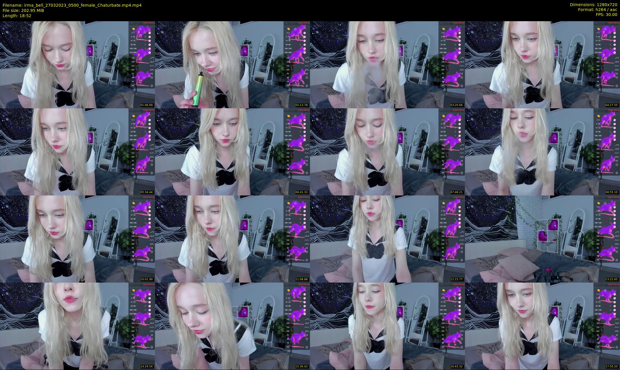 irma_bell — 19 minute Chaturbate female cam show recording, 720p, Mar 27, 2023