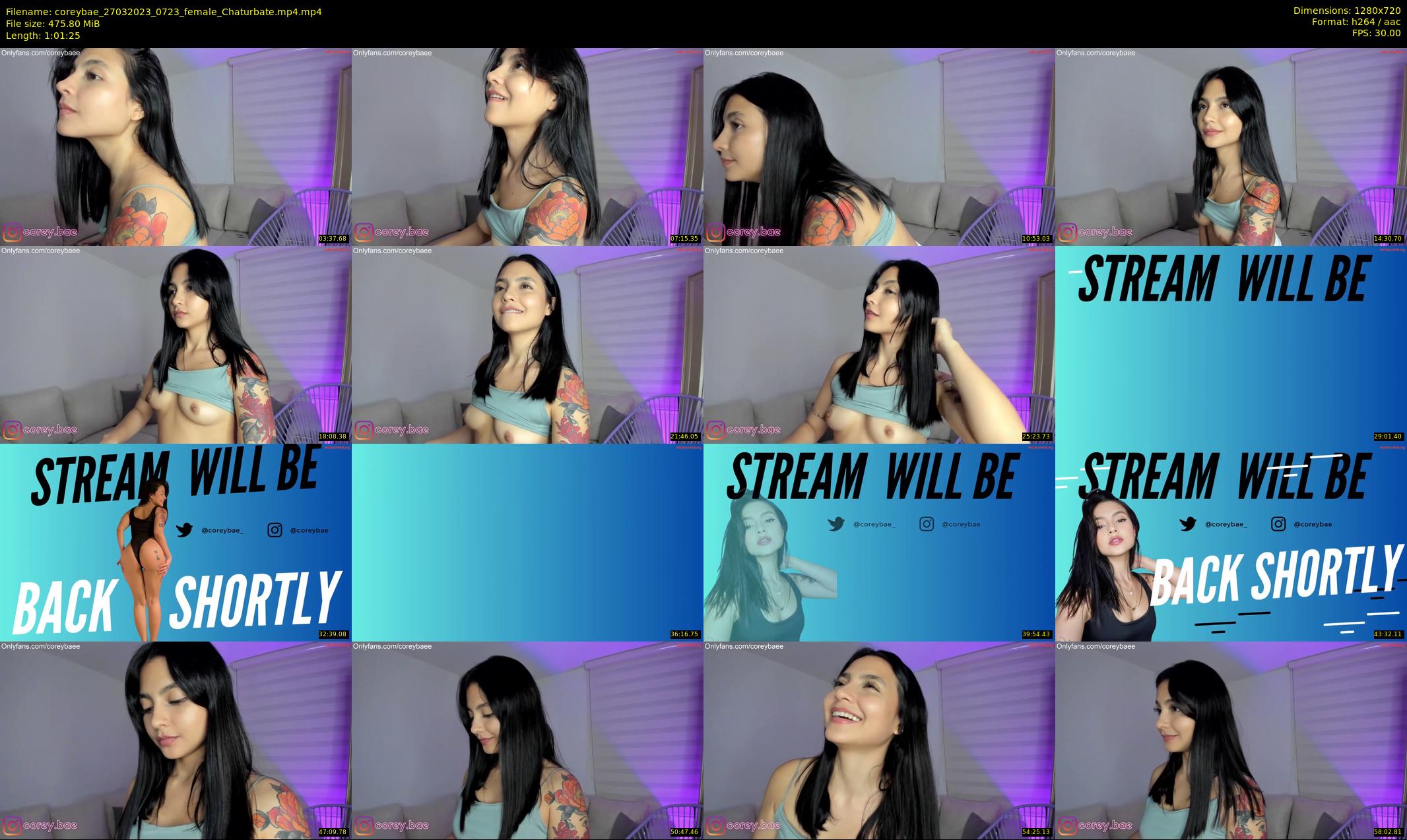 coreybae — 62 minute Chaturbate female cam show recording, 720p, Mar 27, 2023