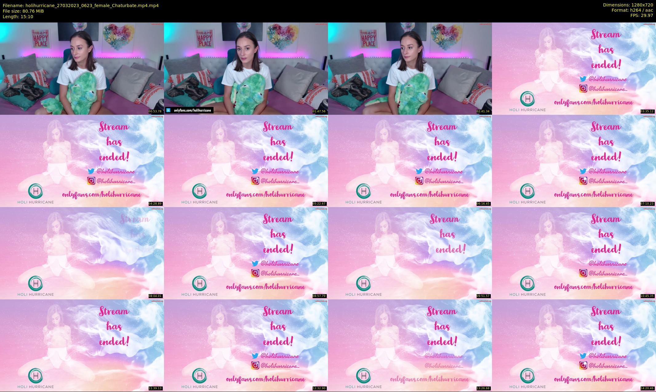 holihurricane — 16 minute Chaturbate female cam show recording, 720p, Mar 27, 2023