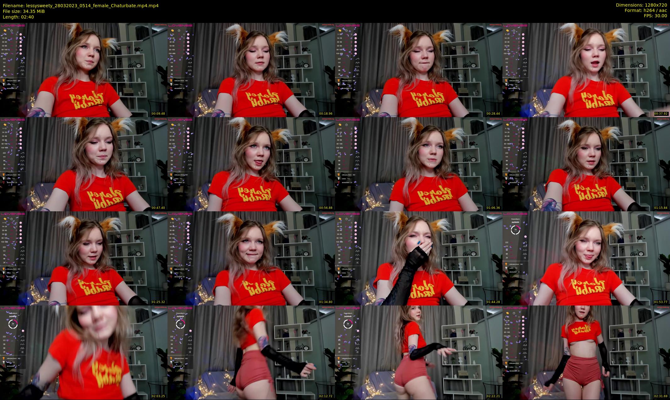 lessysweety — 3 minute Chaturbate female cam show recording, 720p, Mar 28, 2023