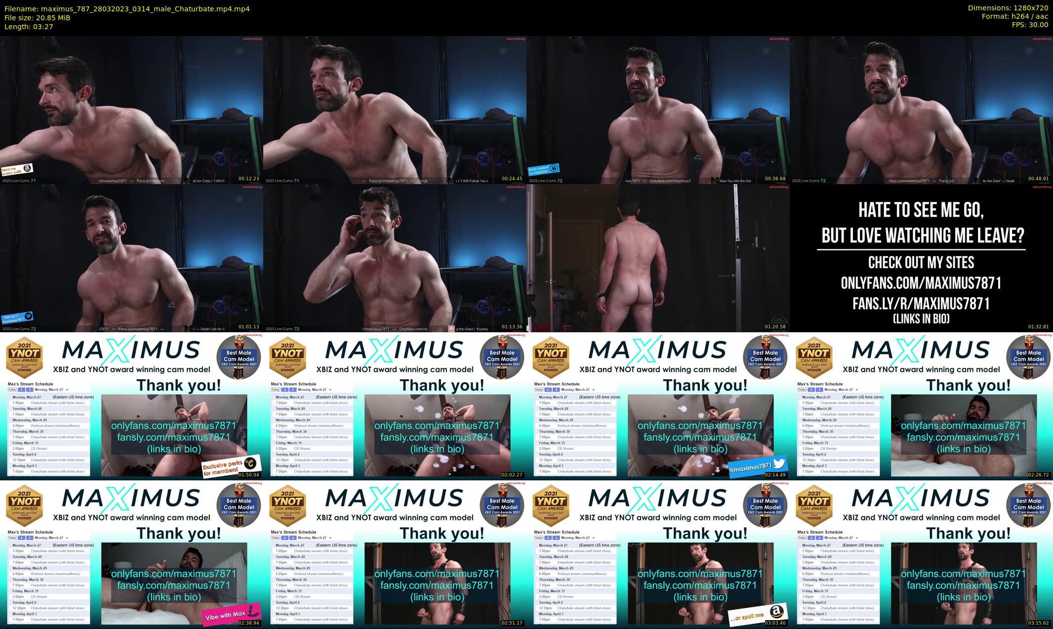 maximus_787 — 4 minute Chaturbate male cam show recording, 720p, Mar 28, 2023