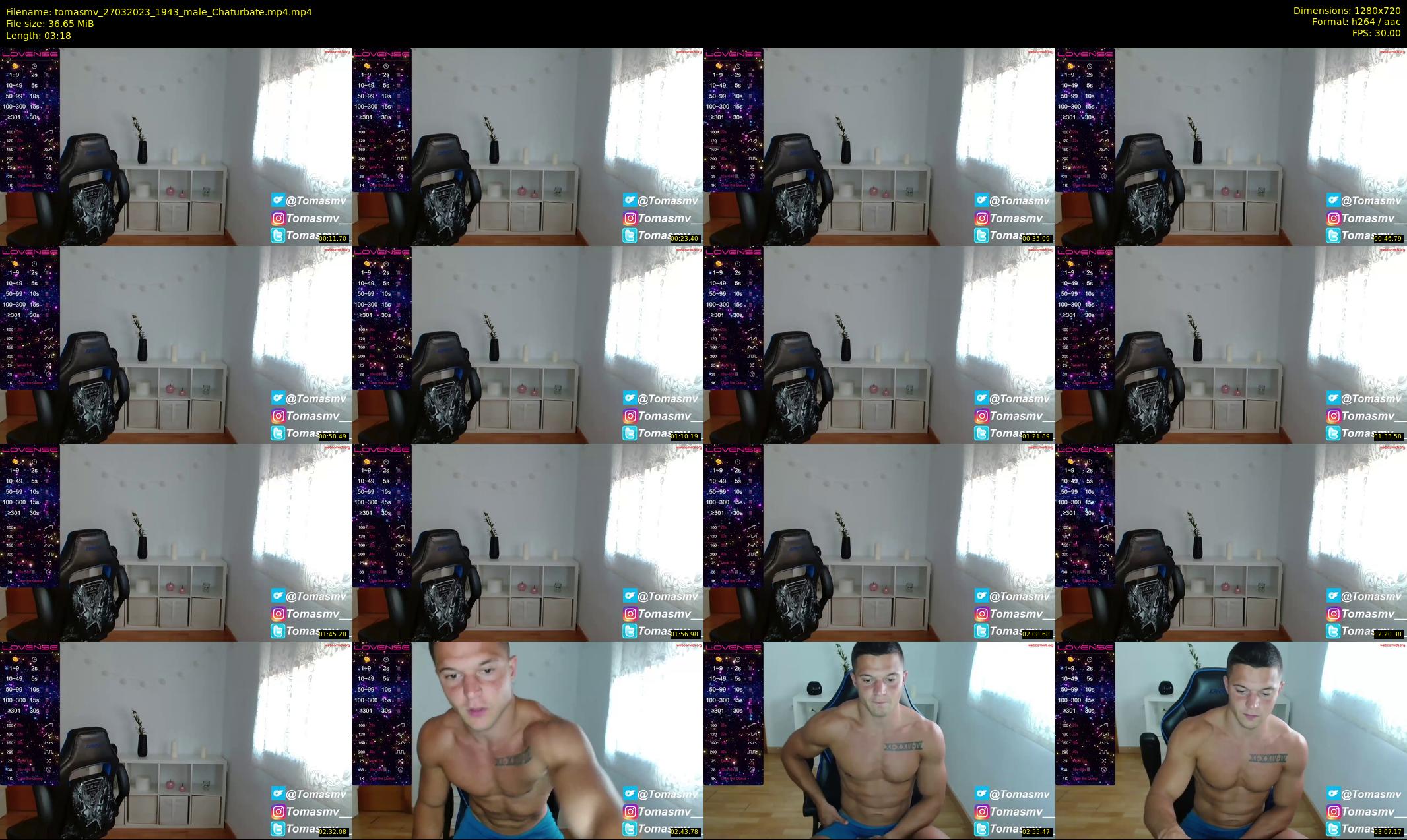 tomasmv — 4 minute Chaturbate male cam show recording, 720p, Mar 27, 2023