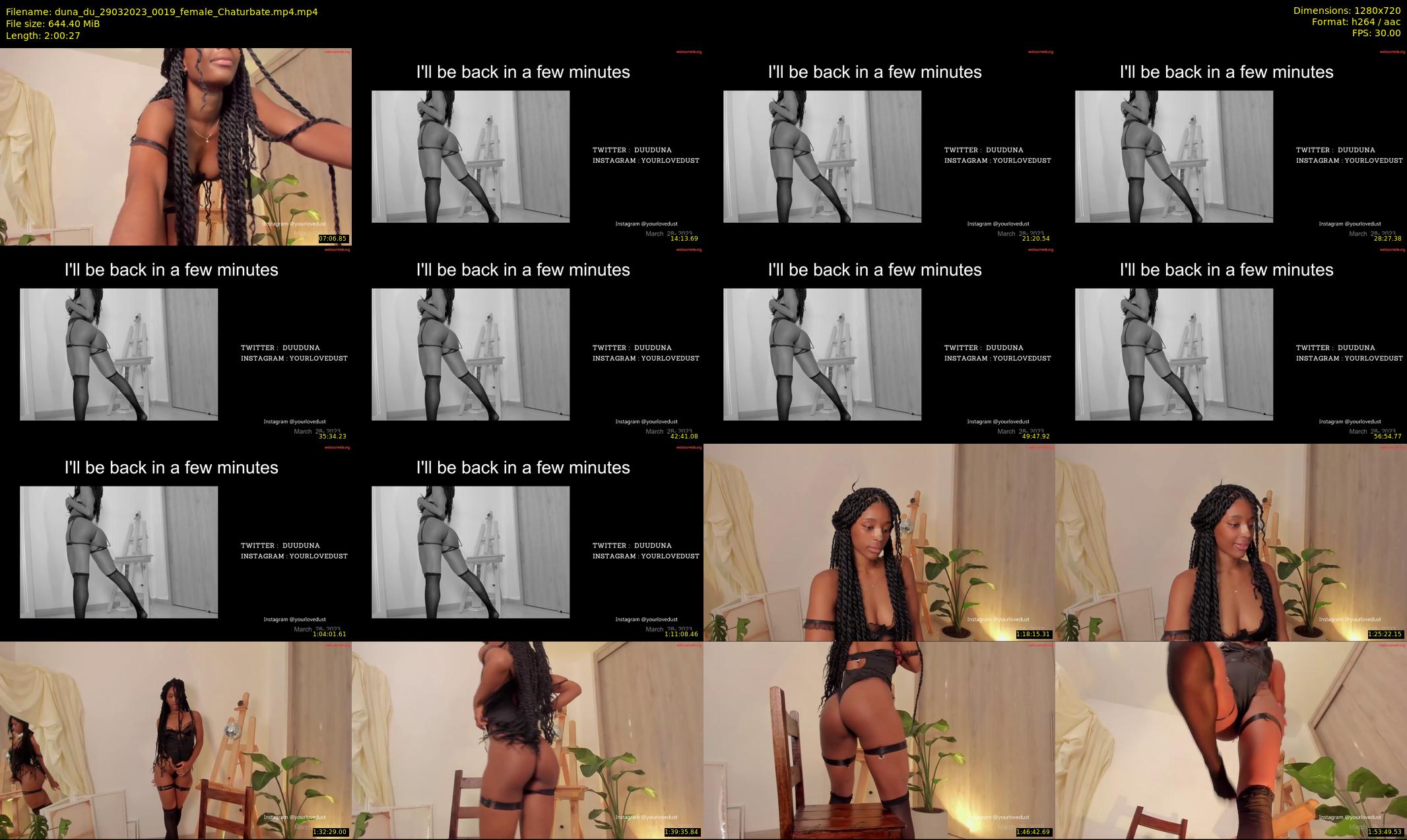 duna_du — 121 minute Chaturbate female cam show recording, 720p, Mar 29, 2023