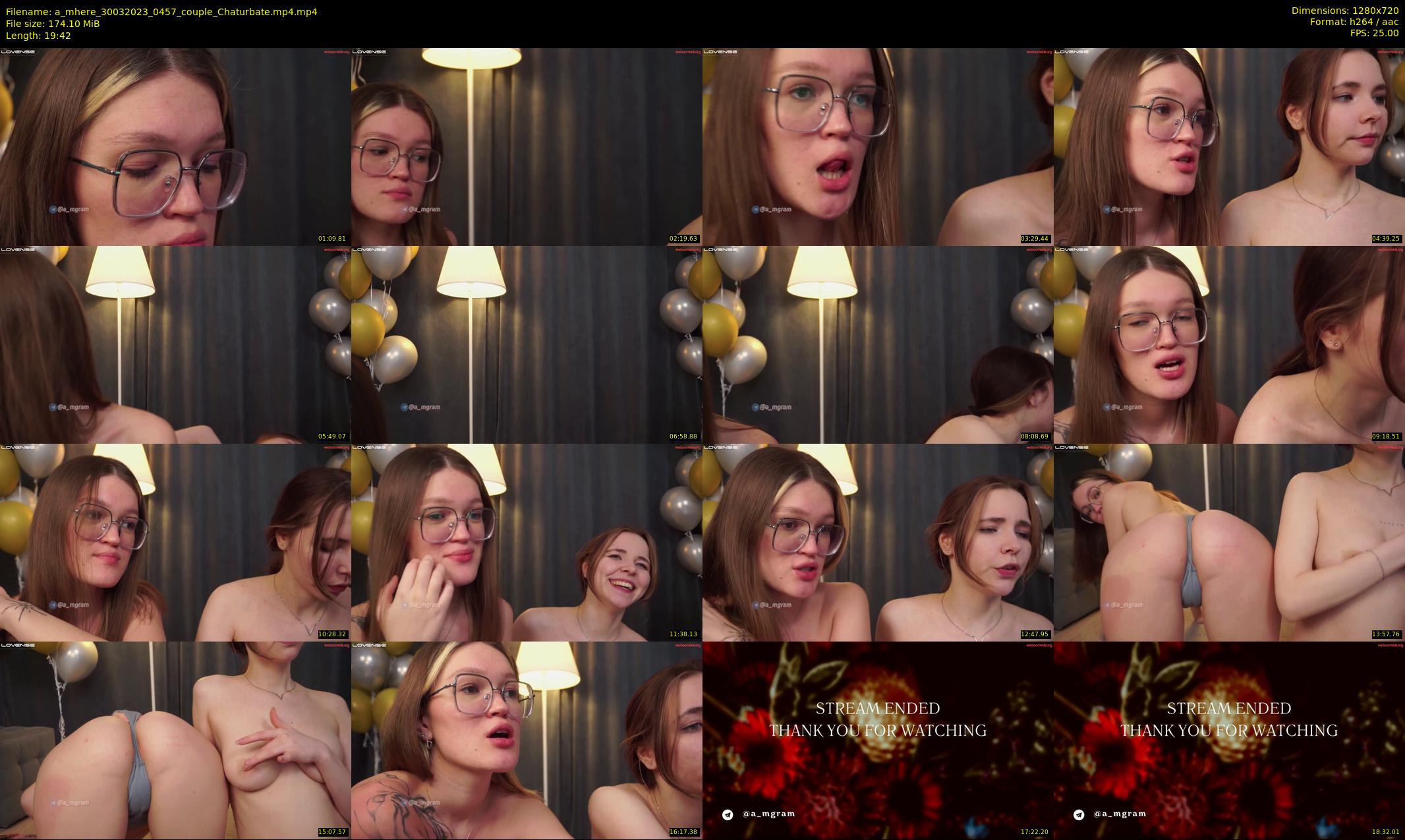 a_mhere — 20 minute Chaturbate couple cam show recording, 720p, Mar 30, 2023