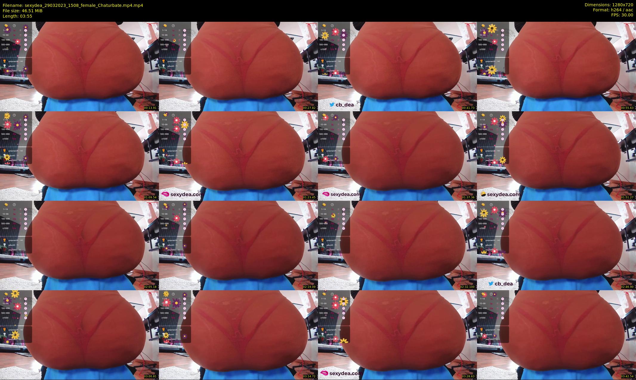 sexydea — 4 minute Chaturbate female cam show recording, 720p, Mar 29, 2023