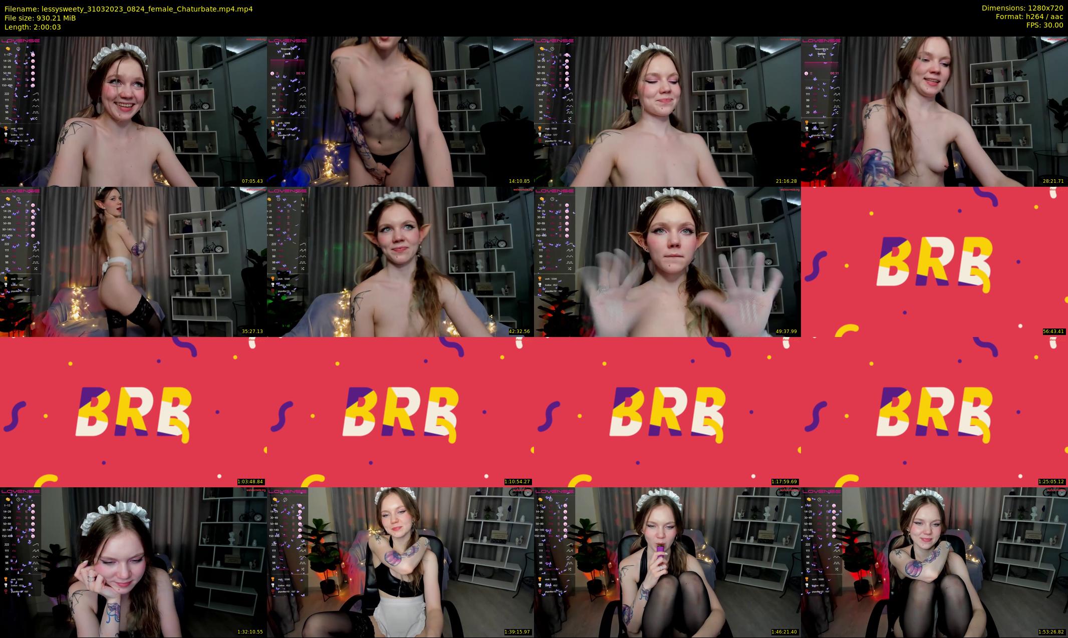lessysweety — 121 minute Chaturbate female cam show recording, 720p, Mar 31, 2023