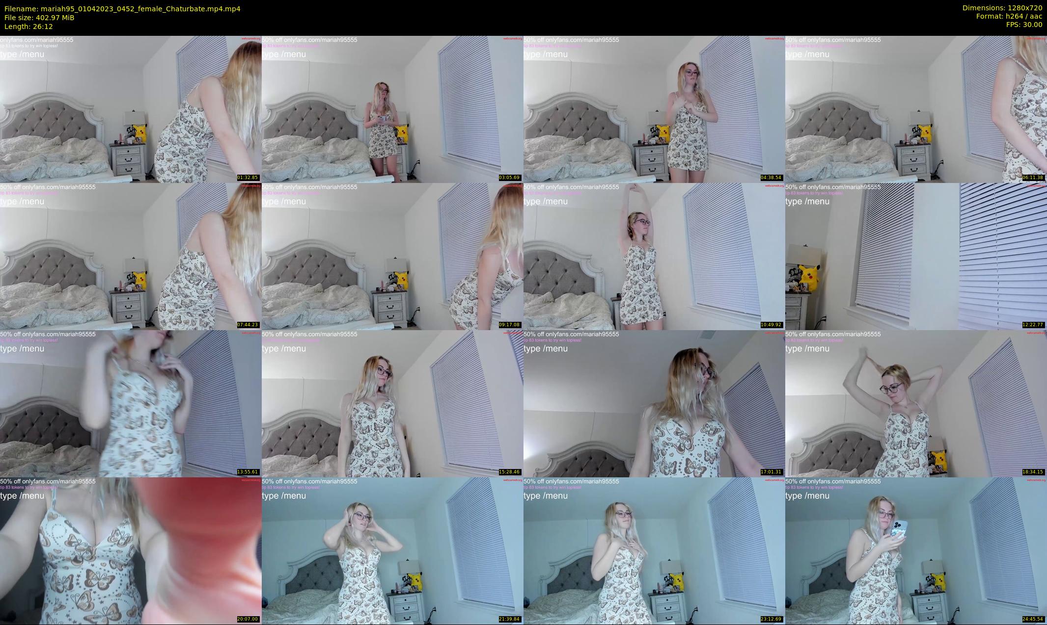 mariah95 — 27 minute Chaturbate female cam show recording, 720p, Apr 1, 2023