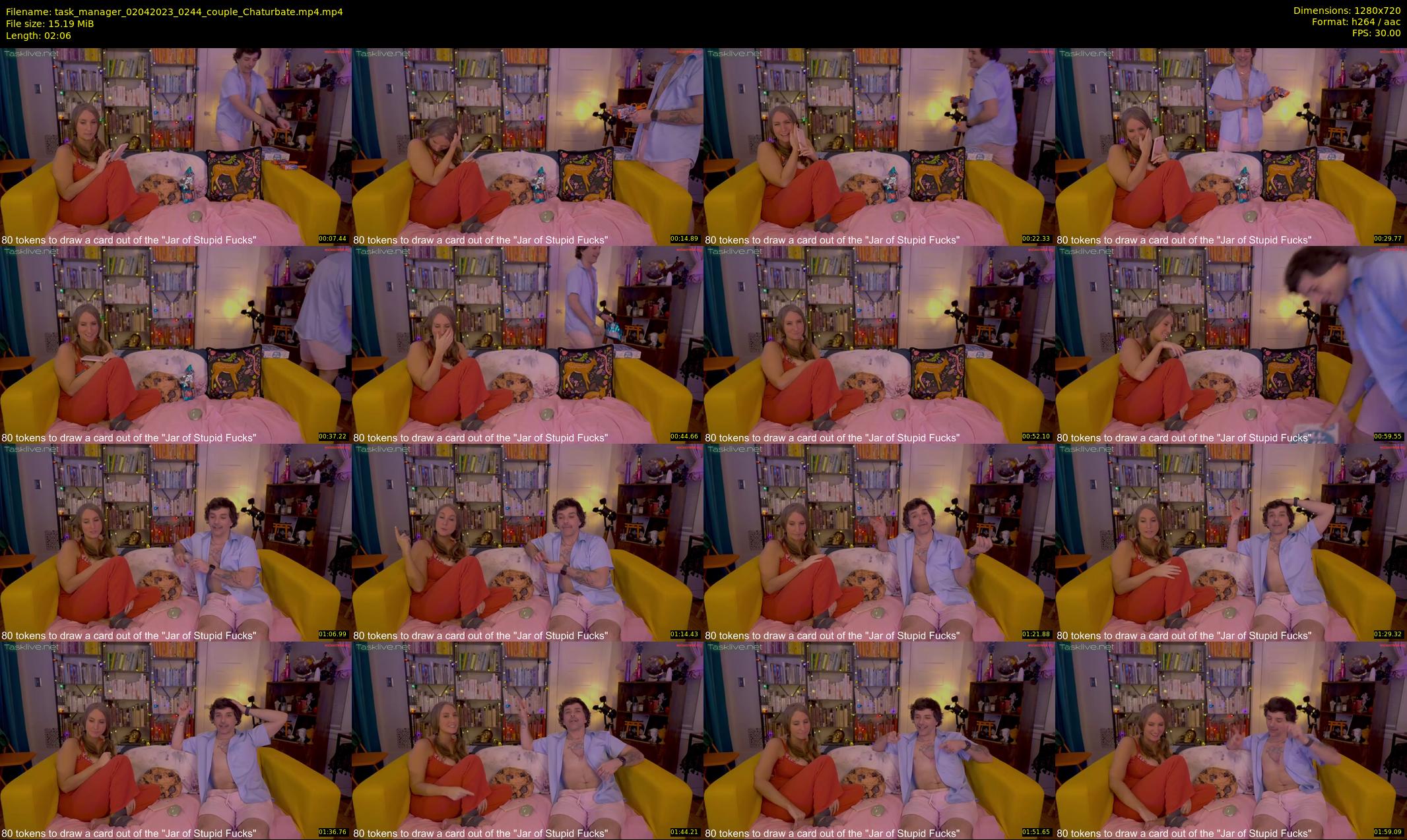 task_manager — 3 minute Chaturbate couple cam show recording, 720p, Apr 2, 2023