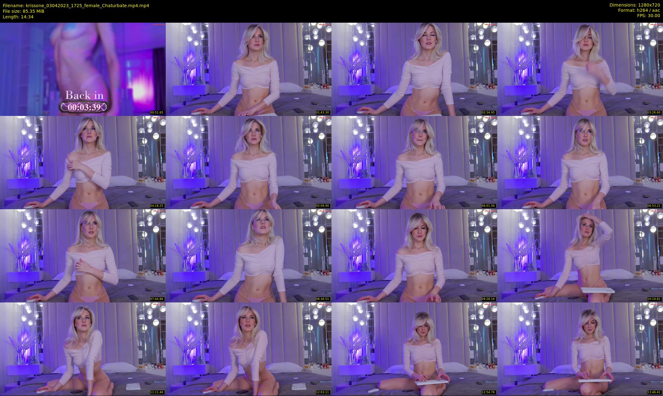 krissone — 15 minute Chaturbate female cam show recording, 720p, Apr 3, 2023