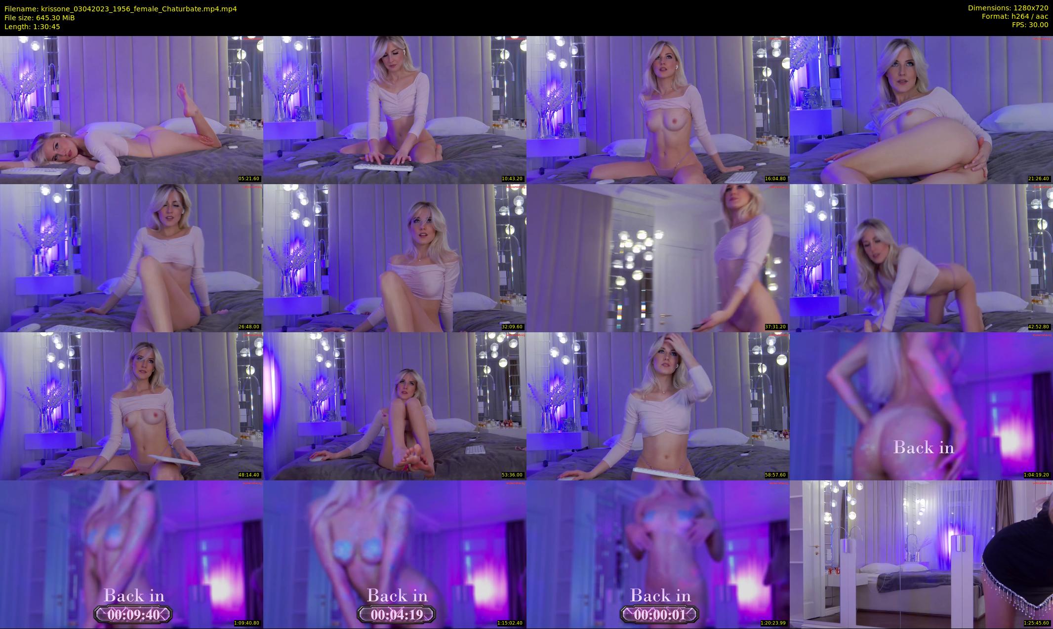 krissone — 91 minute Chaturbate female cam show recording, 720p, Apr 3, 2023