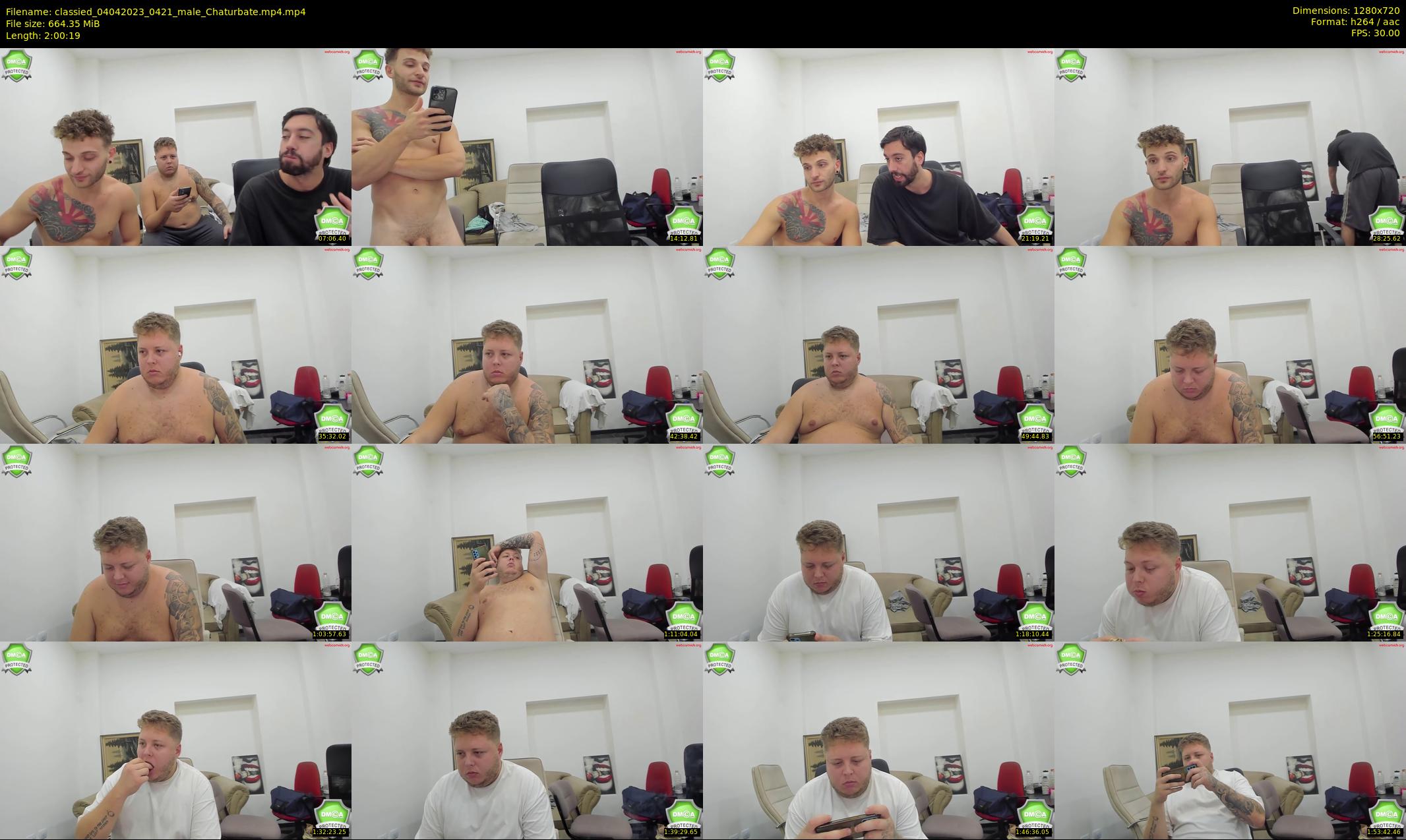 classied — 121 minute Chaturbate male cam show recording, 720p, Apr 4, 2023