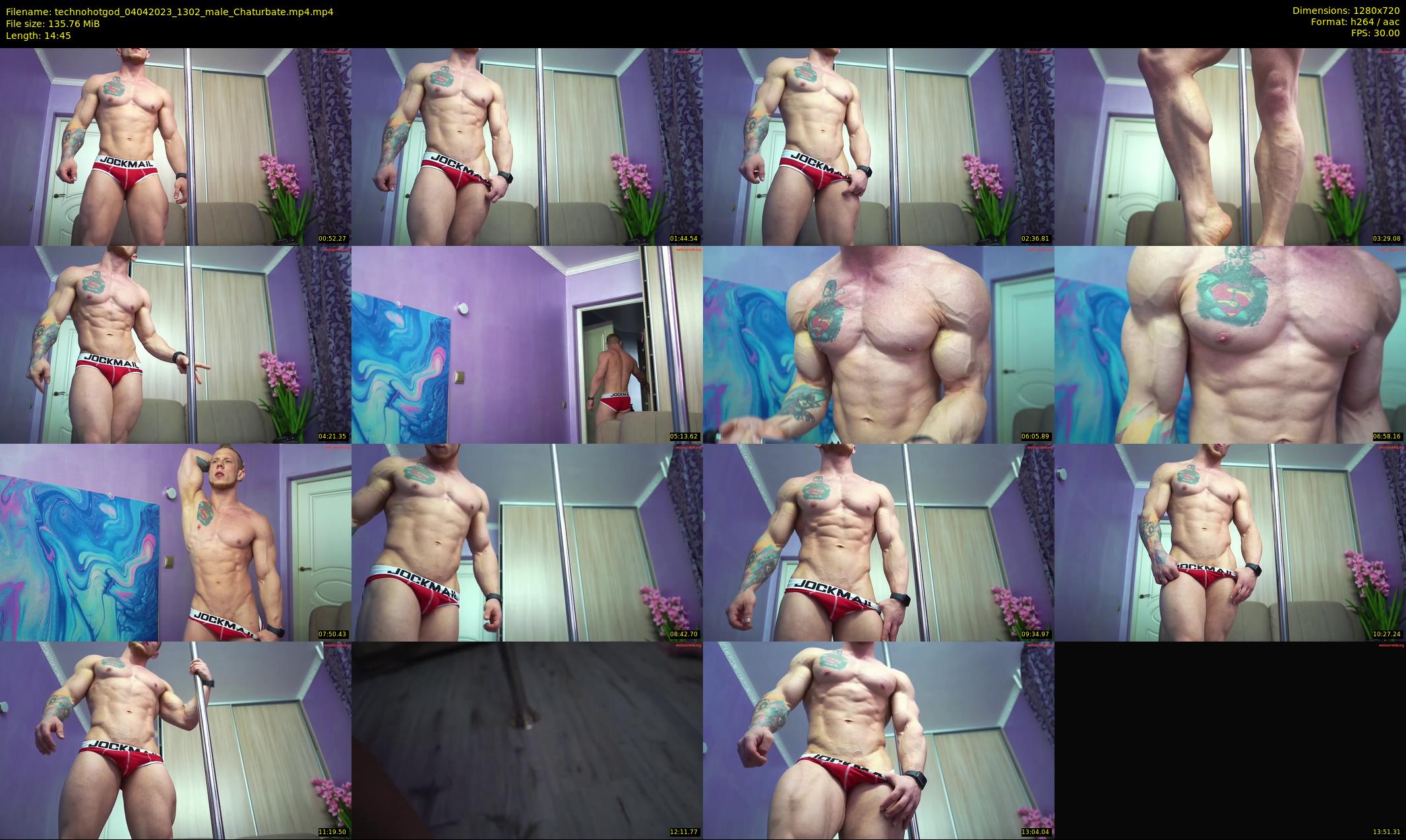 technohotgod — 15 minute Chaturbate male cam show recording, 720p, Apr 4, 2023