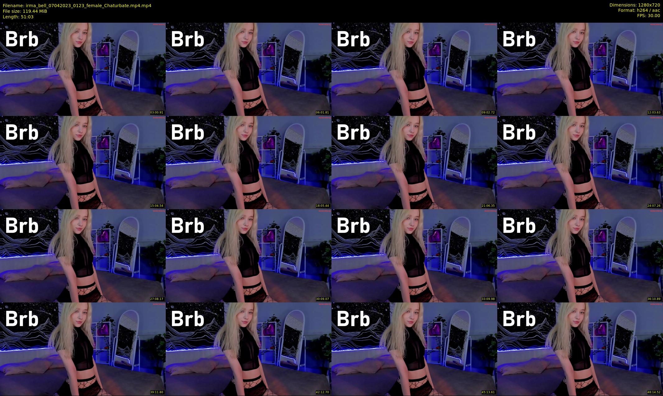 irma_bell — 52 minute Chaturbate female cam show recording, 720p, Apr 7, 2023