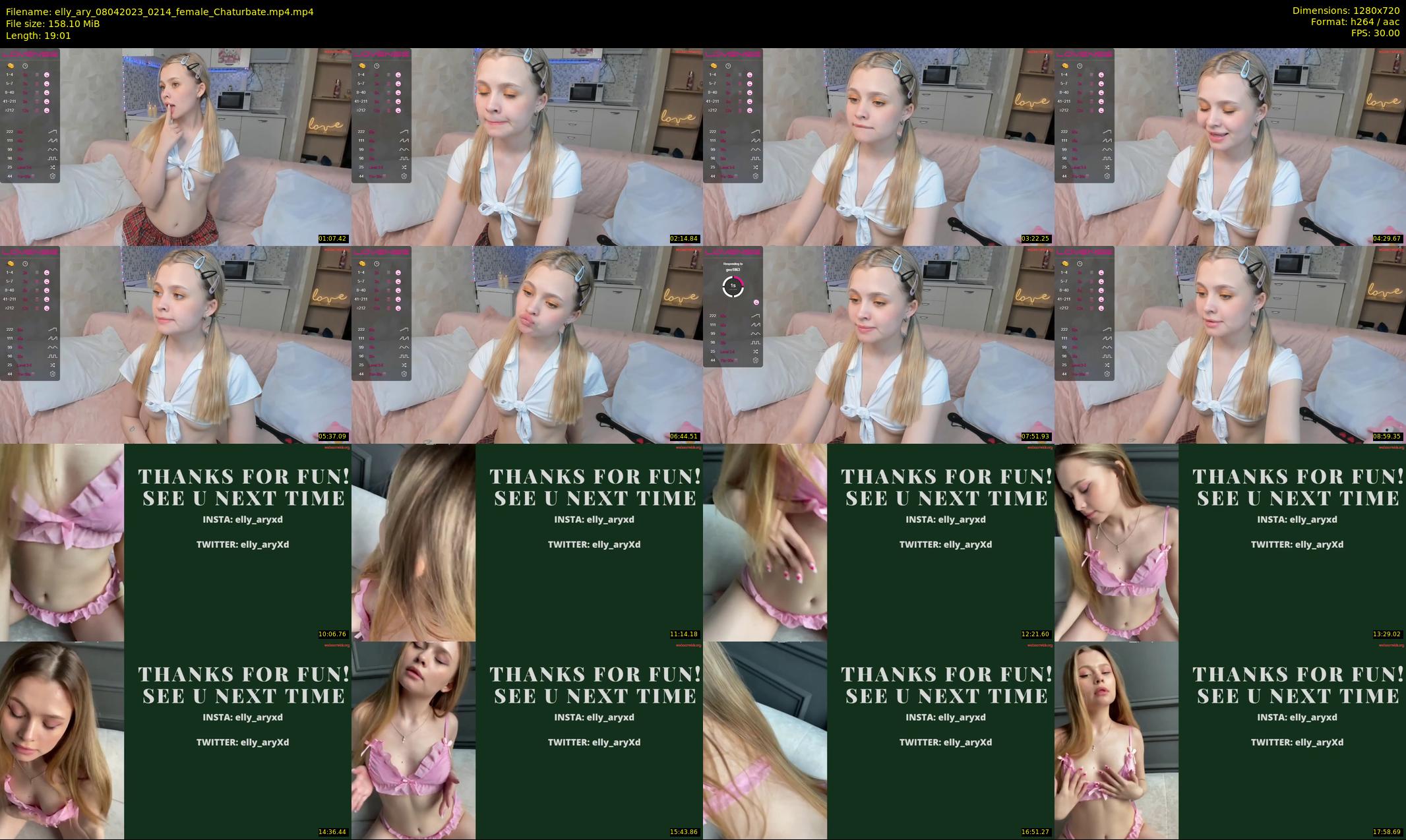 elly_ary — 20 minute Chaturbate female cam show recording, 720p, Apr 8, 2023