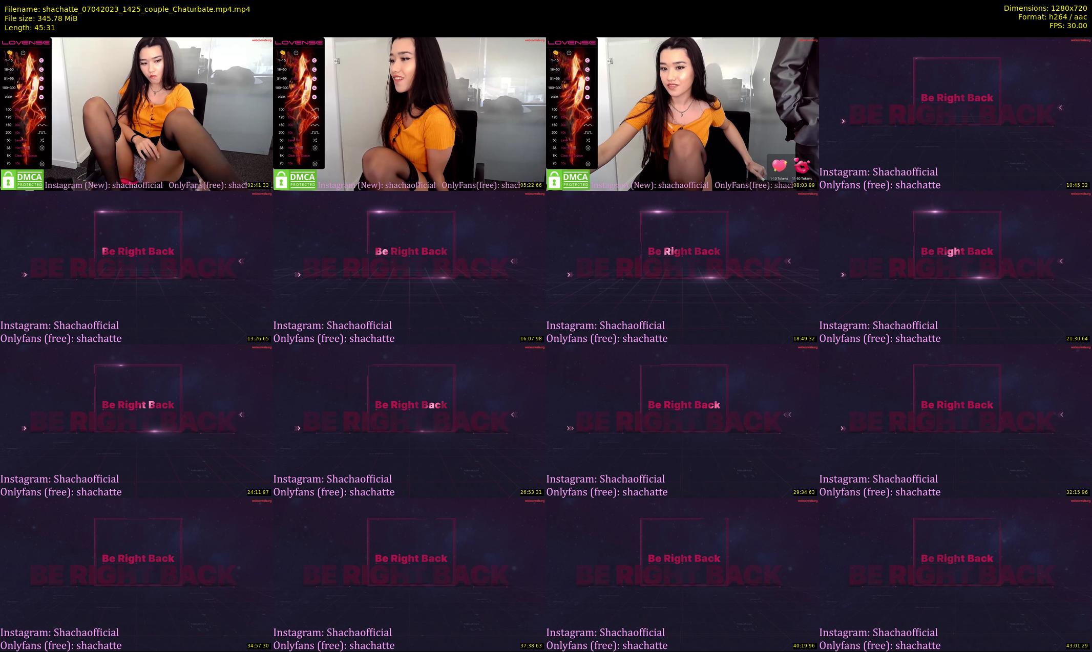 shachatte — 46 minute Chaturbate couple cam show recording, 720p, Apr 7, 2023