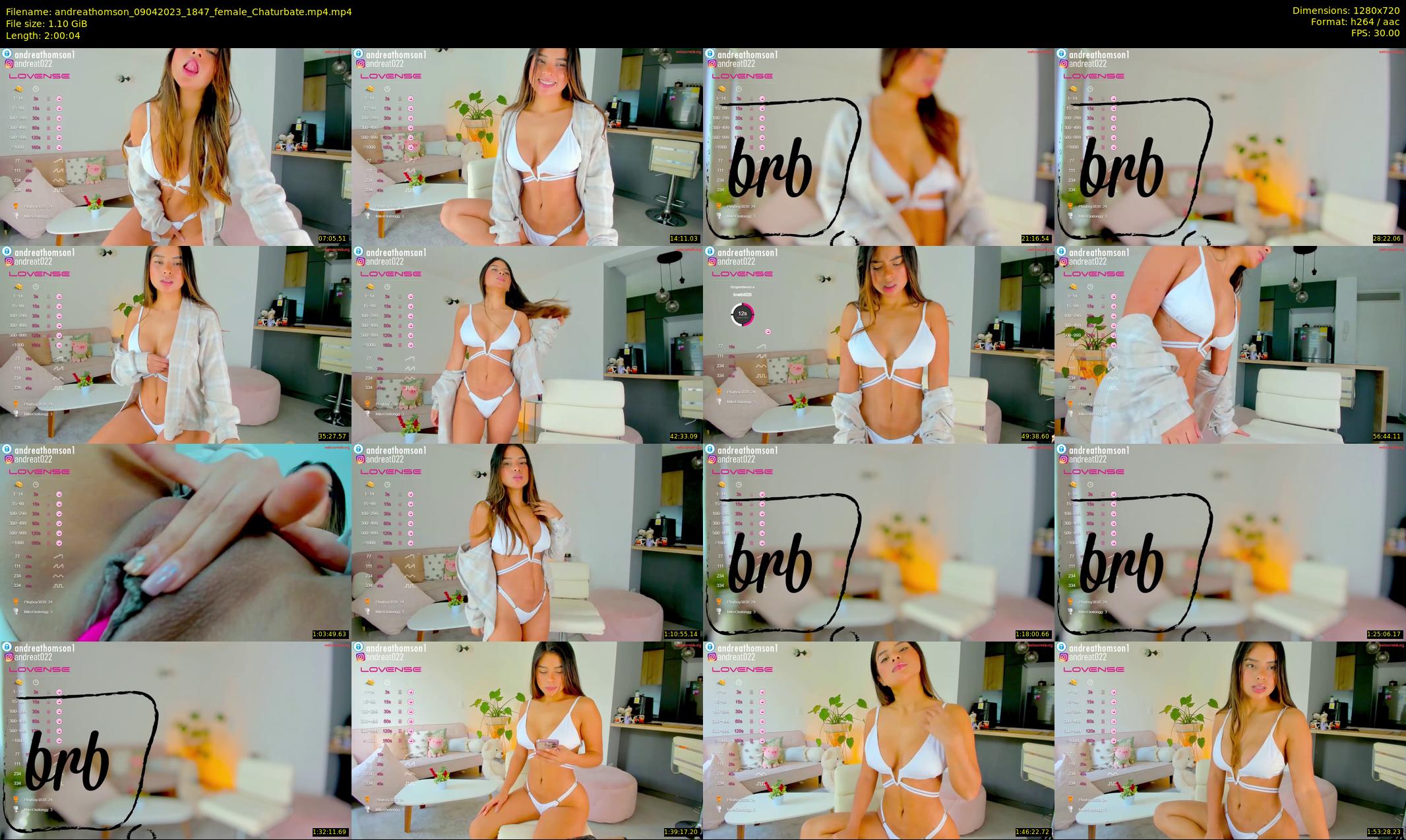 andreathomson — 121 minute Chaturbate female cam show recording, 720p, Apr 9, 2023