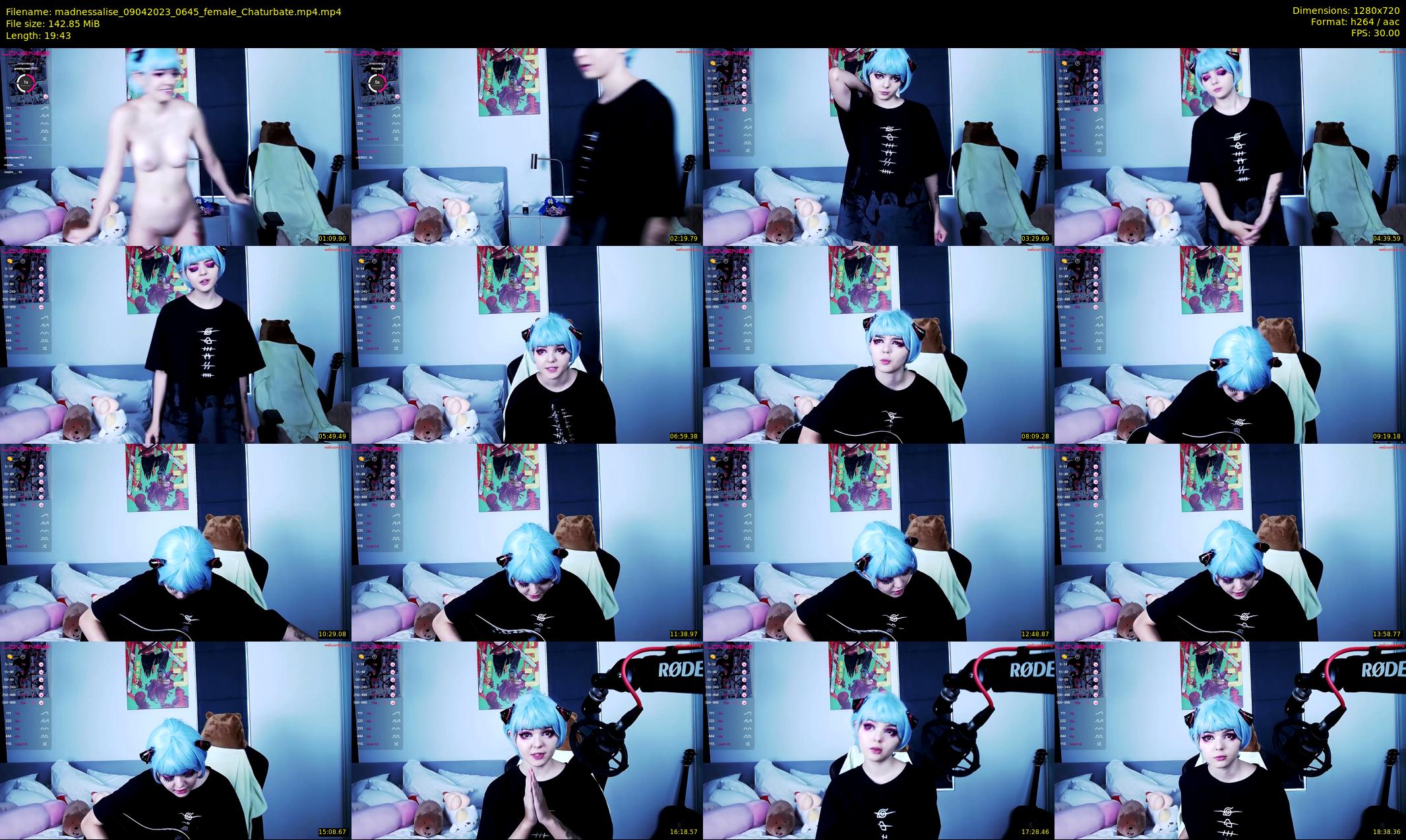 madnessalise — 20 minute Chaturbate female cam show recording, 720p, Apr 9, 2023