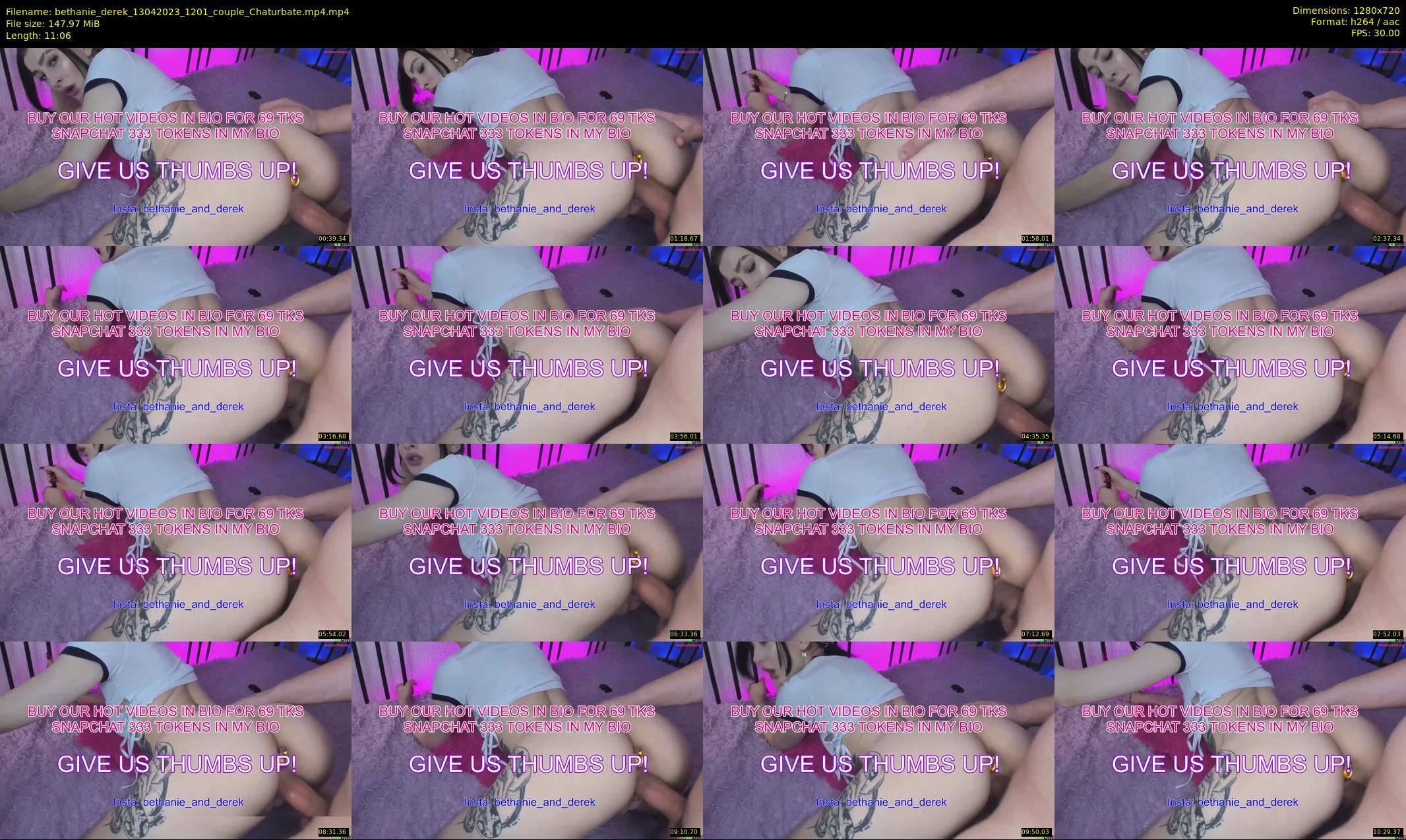 bethanie_derek — 12 minute Chaturbate couple cam show recording, 720p, Apr 13, 2023