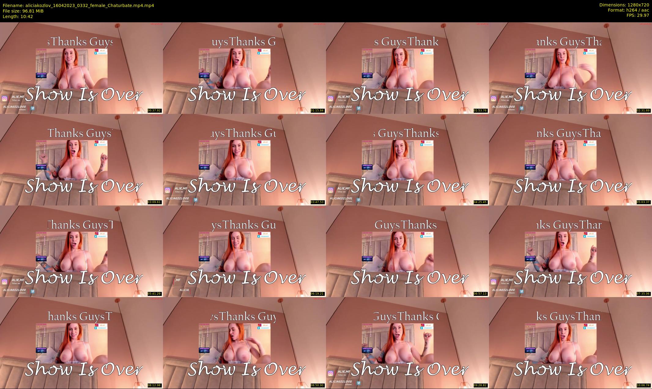 aliciakozlov — 11 minute Chaturbate female cam show recording, 720p, Apr 16, 2023