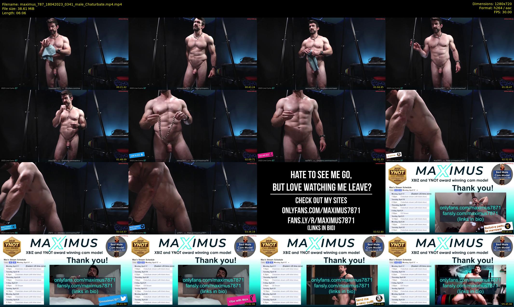 maximus_787 — 7 minute Chaturbate male cam show recording, 720p, Apr 18, 2023
