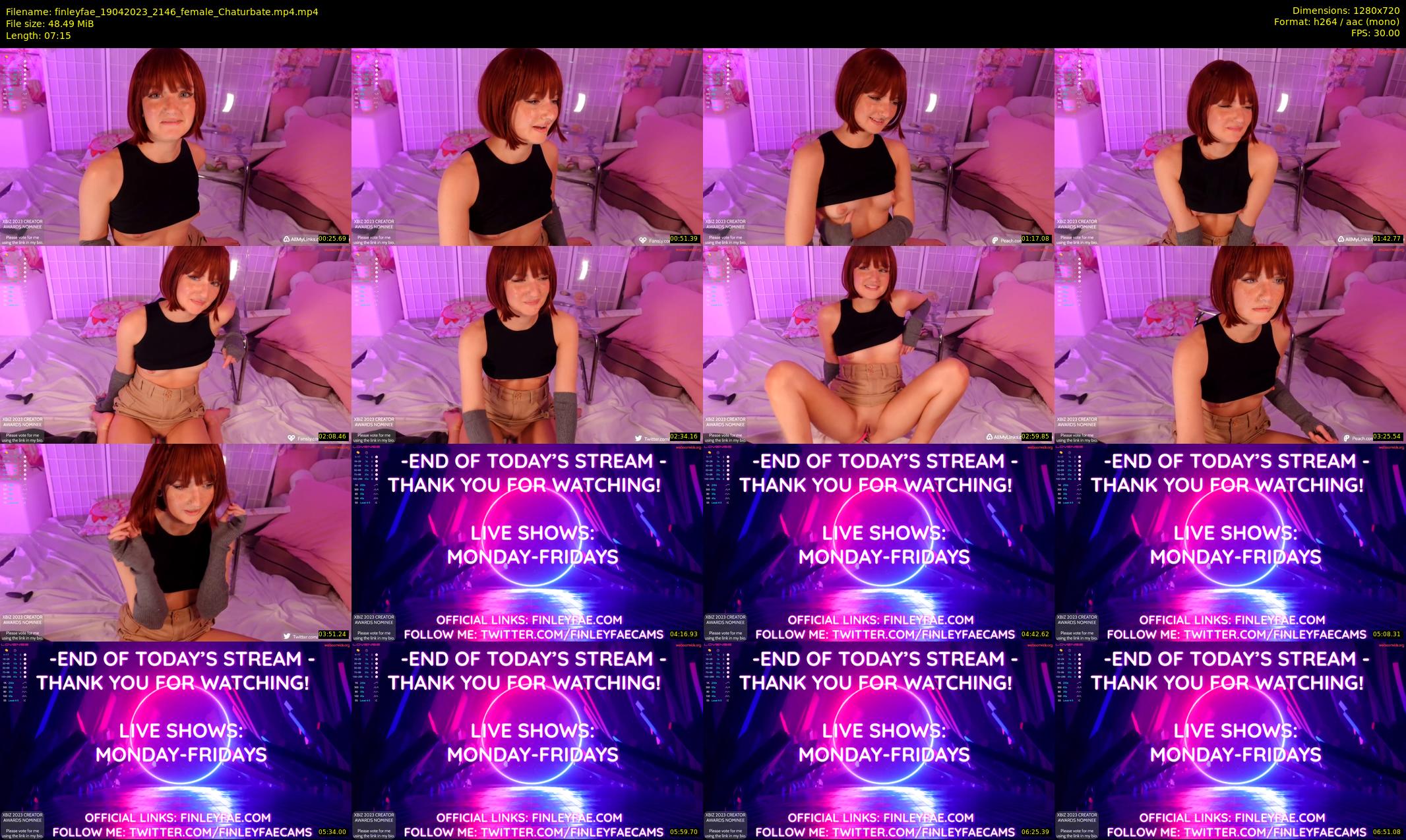finleyfae — 8 minute Chaturbate female cam show recording, 720p, Apr 19, 2023