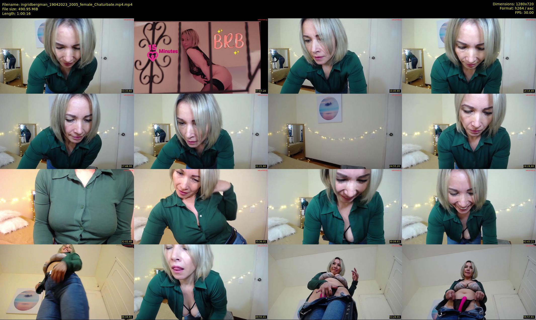 ingridbergman — 61 minute Chaturbate female cam show recording, 720p, Apr 19, 2023
