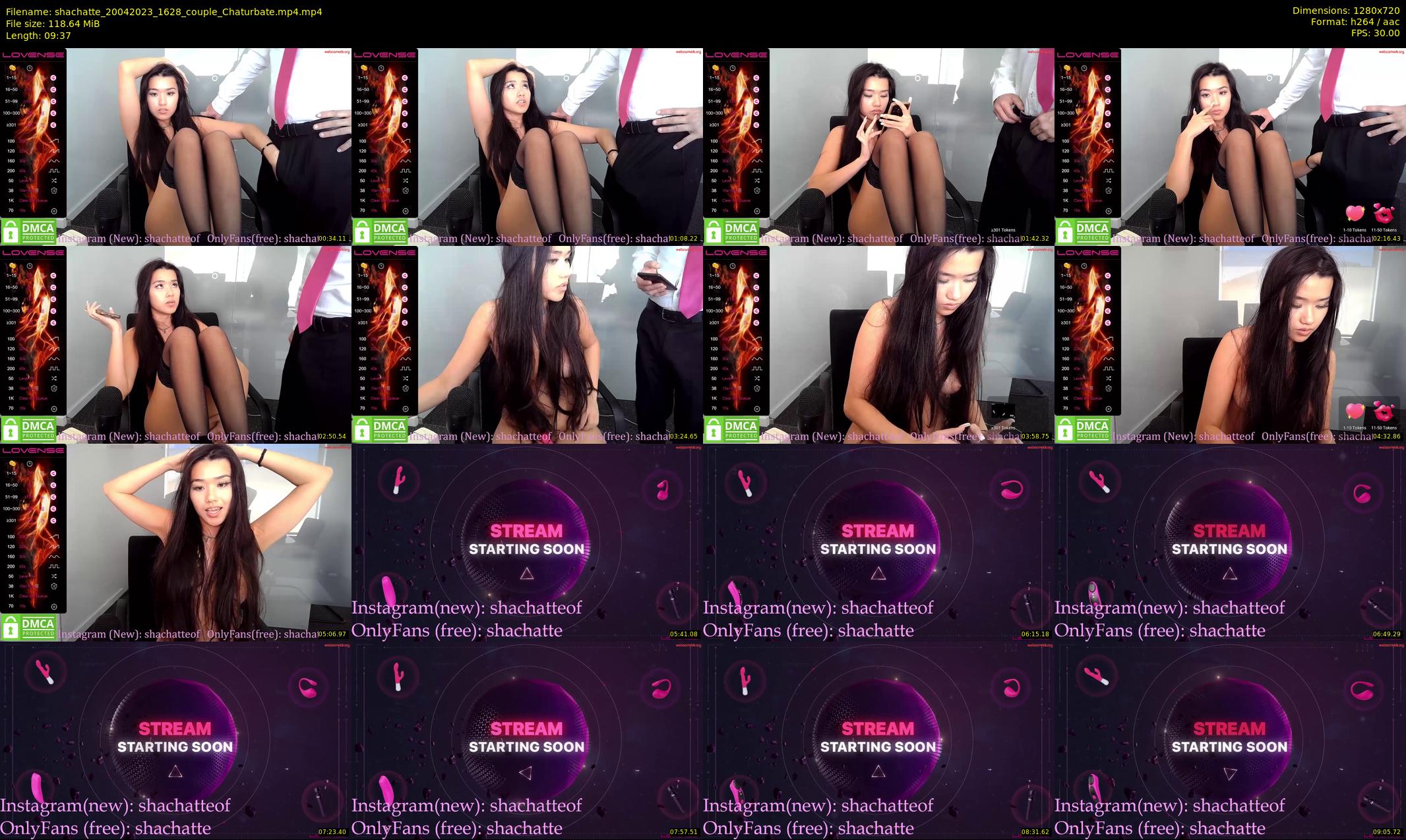 shachatte — 10 minute Chaturbate couple cam show recording, 720p, Apr 20, 2023