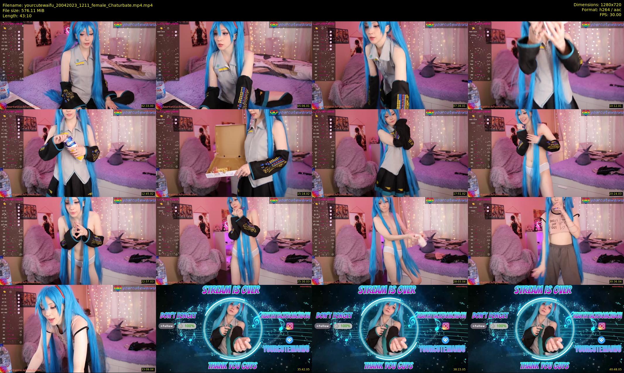 yourcutewaifu — 44 minute Chaturbate female cam show recording, 720p, Apr 20, 2023