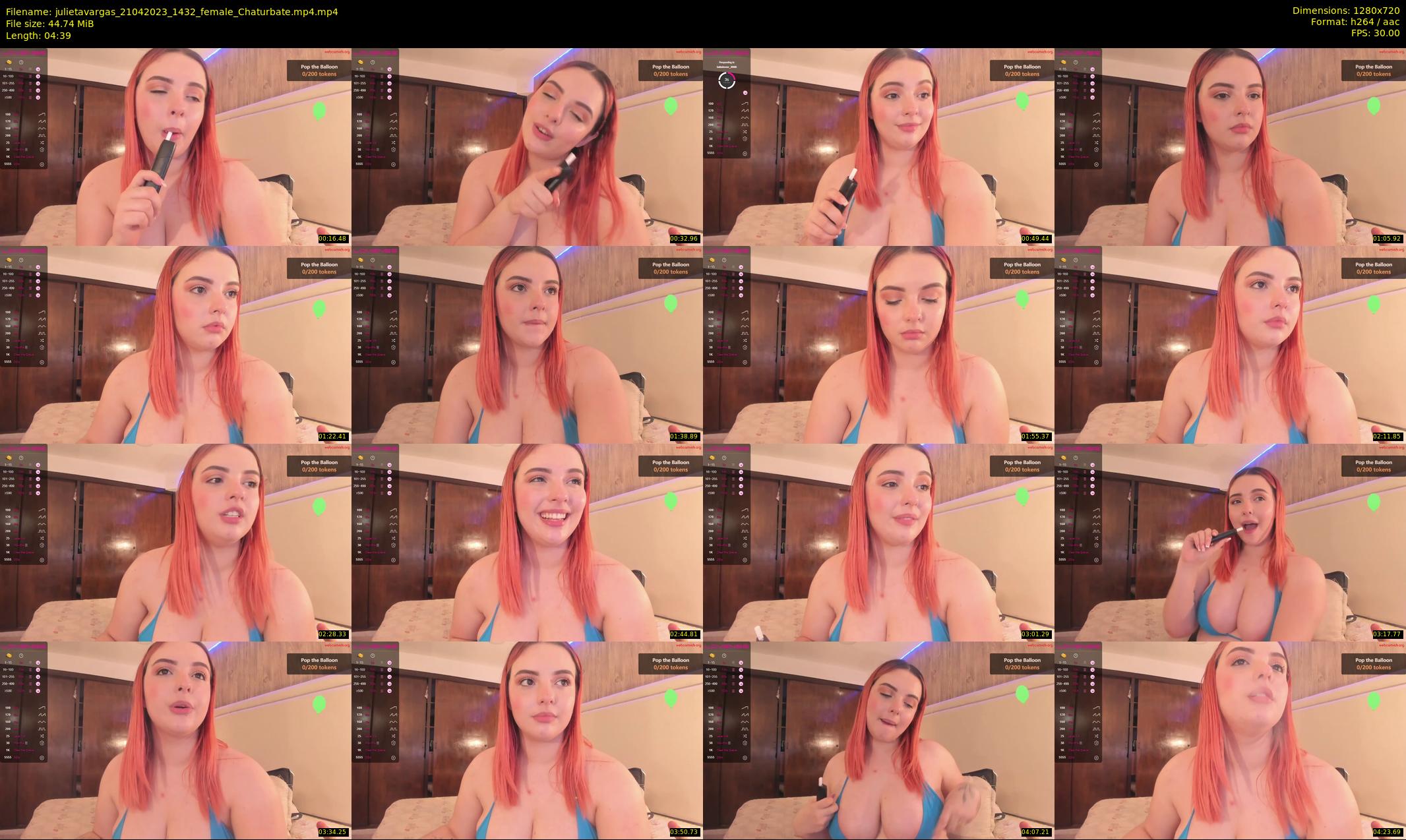 julietavargas — 5 minute Chaturbate female cam show recording, 720p, Apr 21, 2023