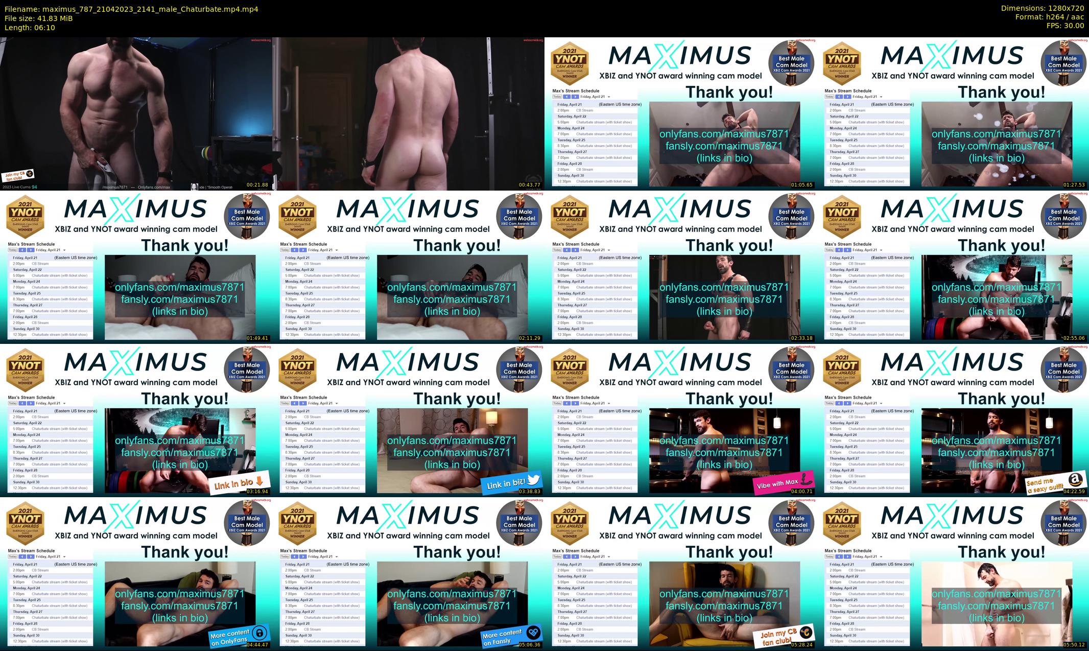maximus_787 — 7 minute Chaturbate male cam show recording, 720p, Apr 21, 2023