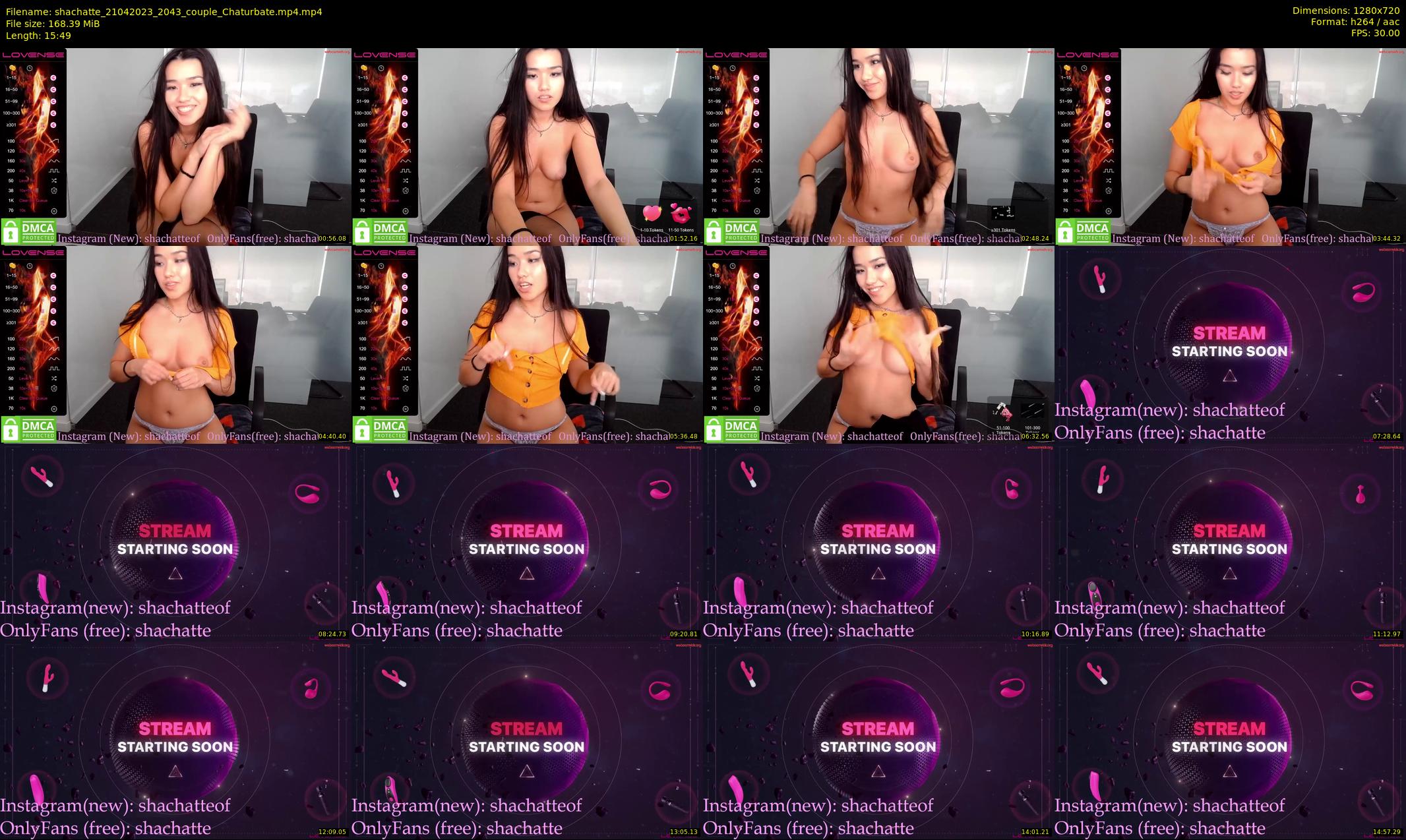 shachatte — 16 minute Chaturbate couple cam show recording, 720p, Apr 21, 2023
