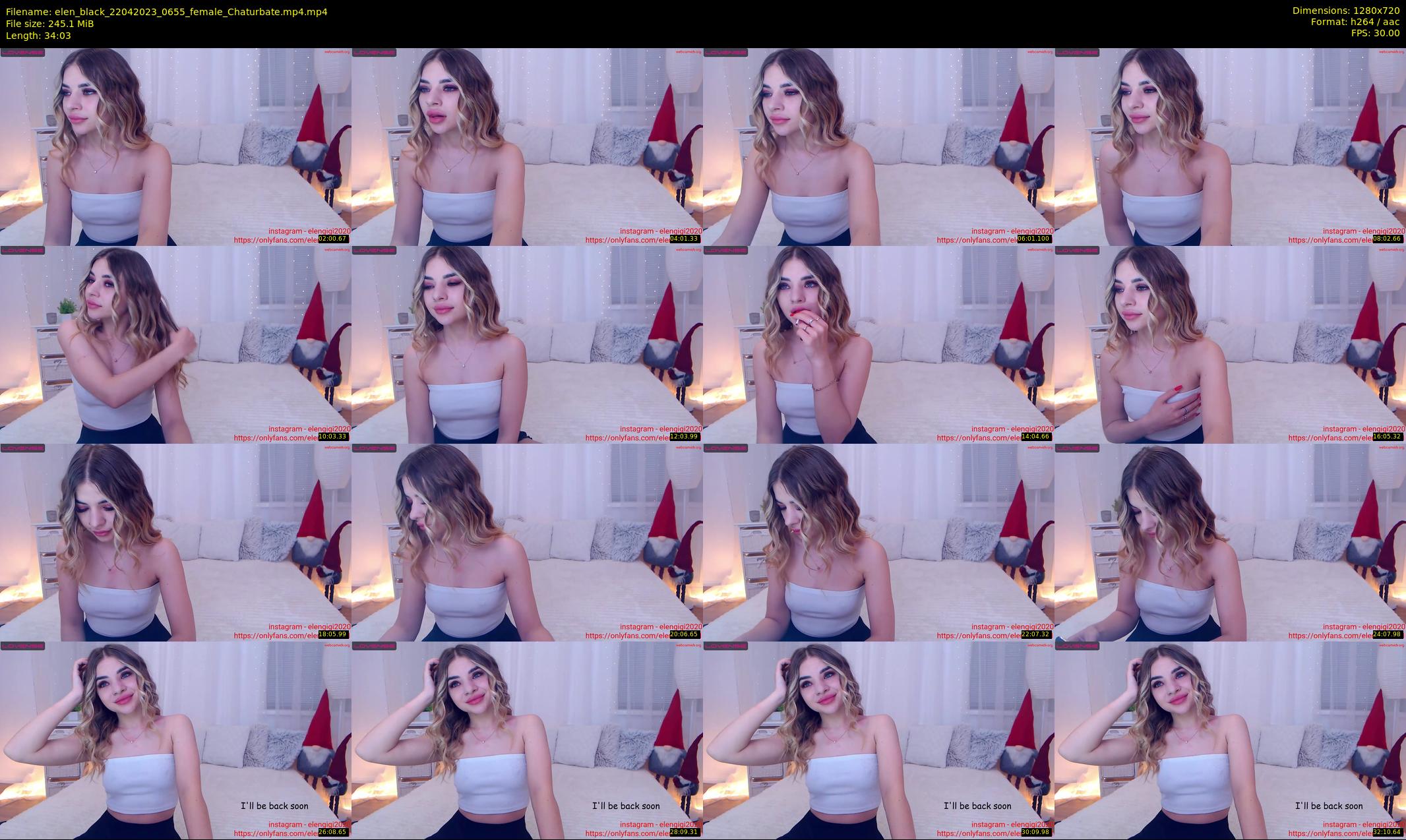 elen_black — 35 minute Chaturbate female cam show recording, 720p, Apr 22, 2023