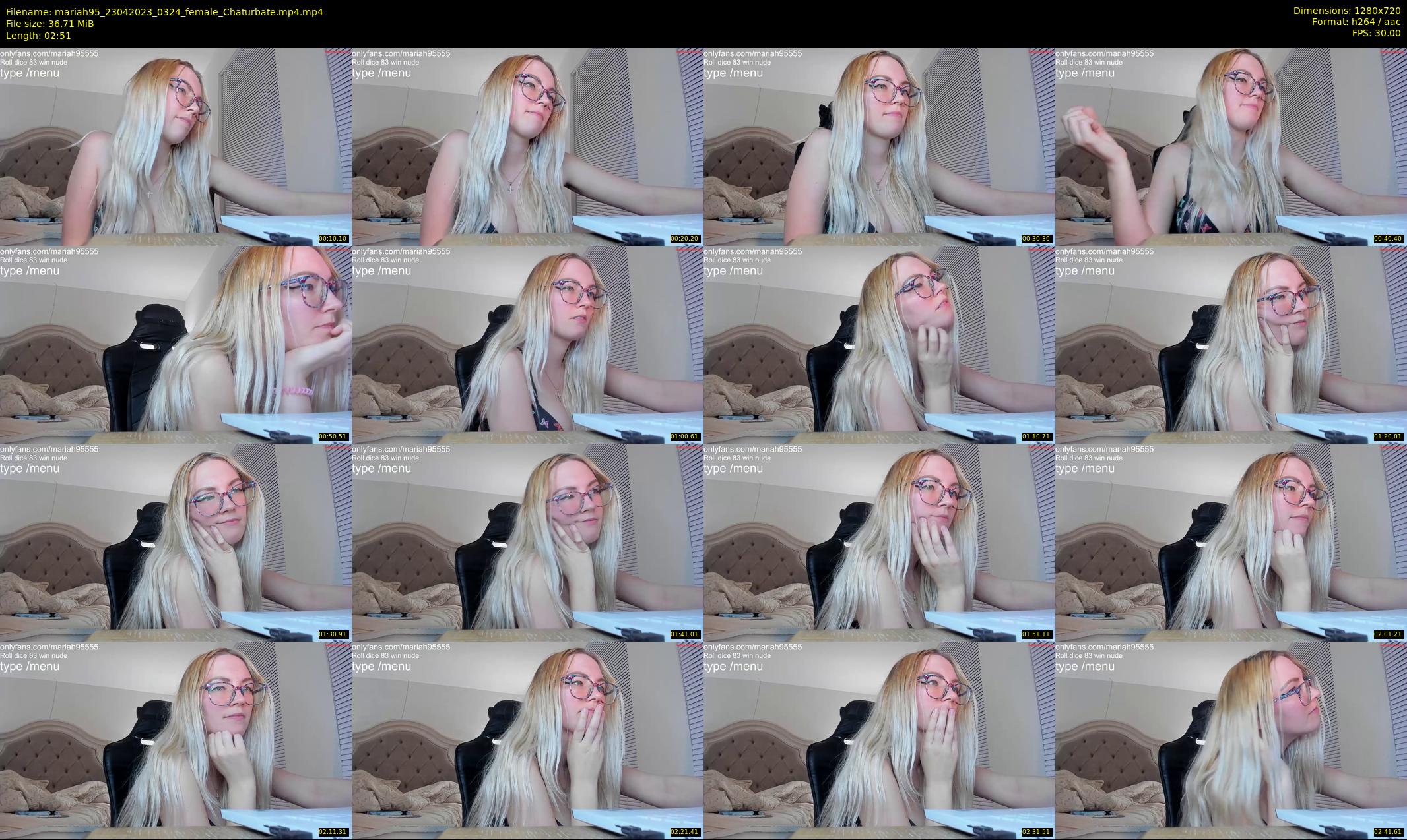 mariah95 — 3 minute Chaturbate female cam show recording, 720p, Apr 23, 2023