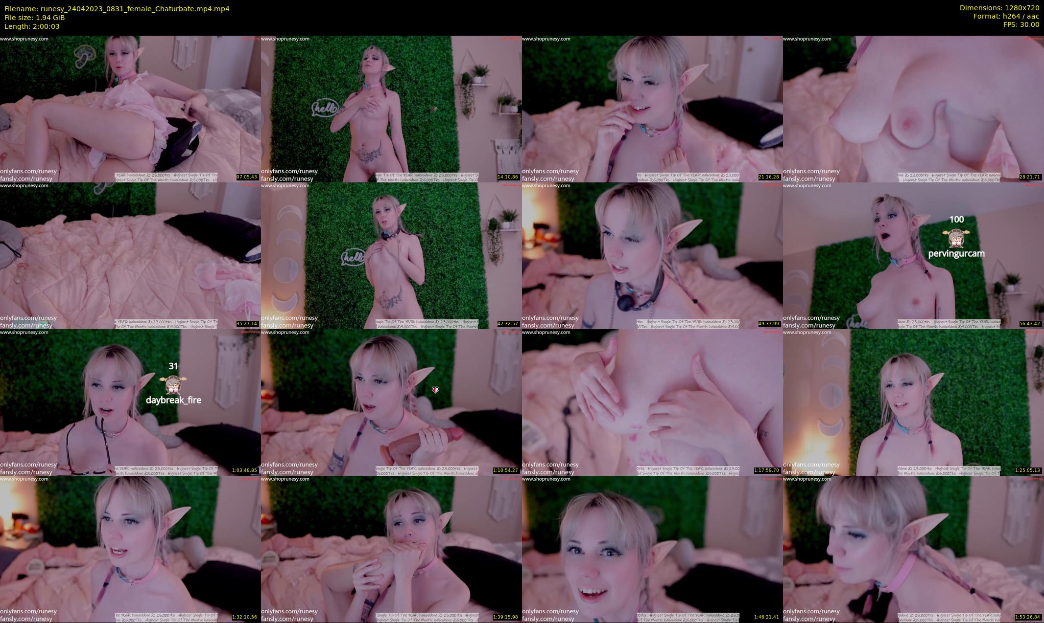 runesy — 121 minute Chaturbate female cam show recording, 720p, Apr 24, 2023