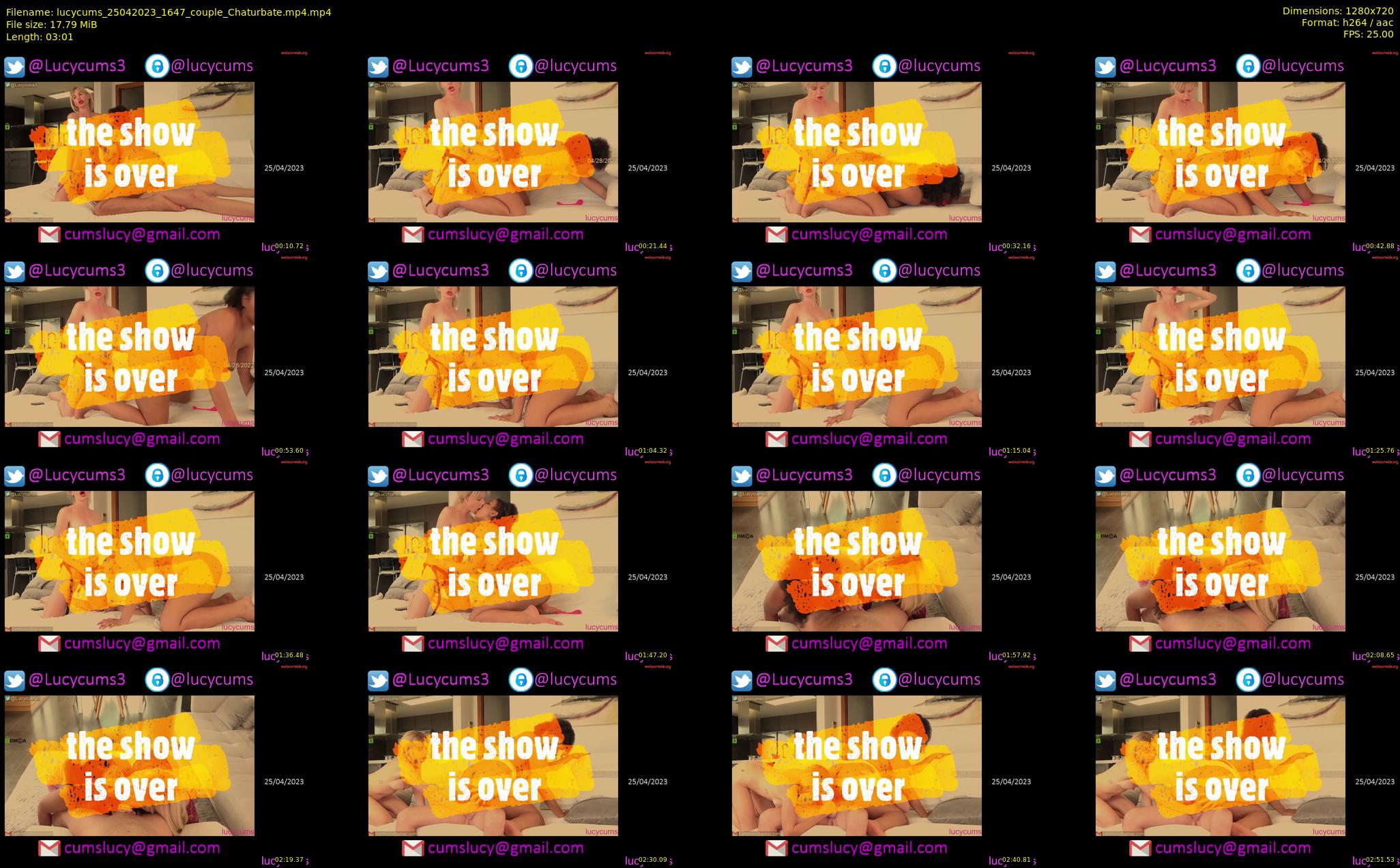 lucycums — 4 minute Chaturbate couple cam show recording, 720p, Apr 25, 2023
