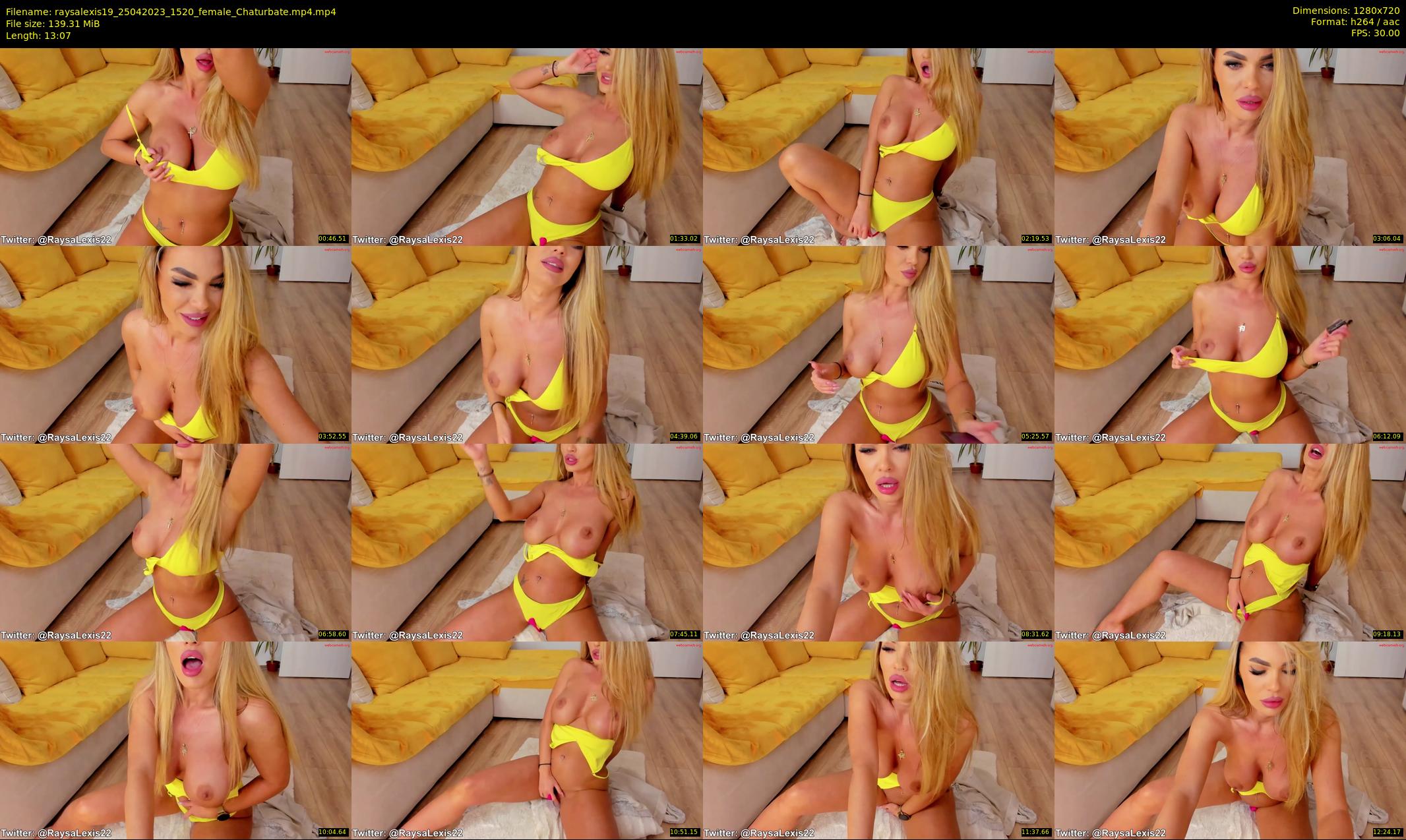 raysalexis19 — 14 minute Chaturbate female cam show recording, 720p, Apr 25, 2023