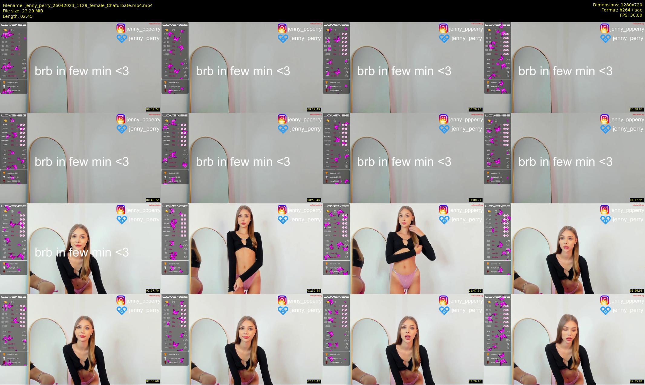 jenny_perry — 3 minute Chaturbate female cam show recording, 720p, Apr 26, 2023