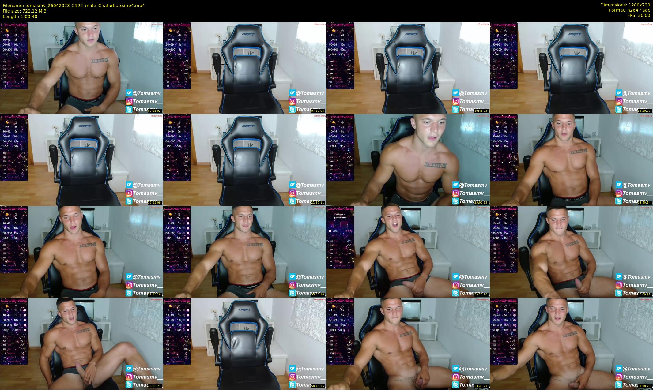 tomasmv — 61 minute Chaturbate male cam show recording, 720p, Apr 26, 2023