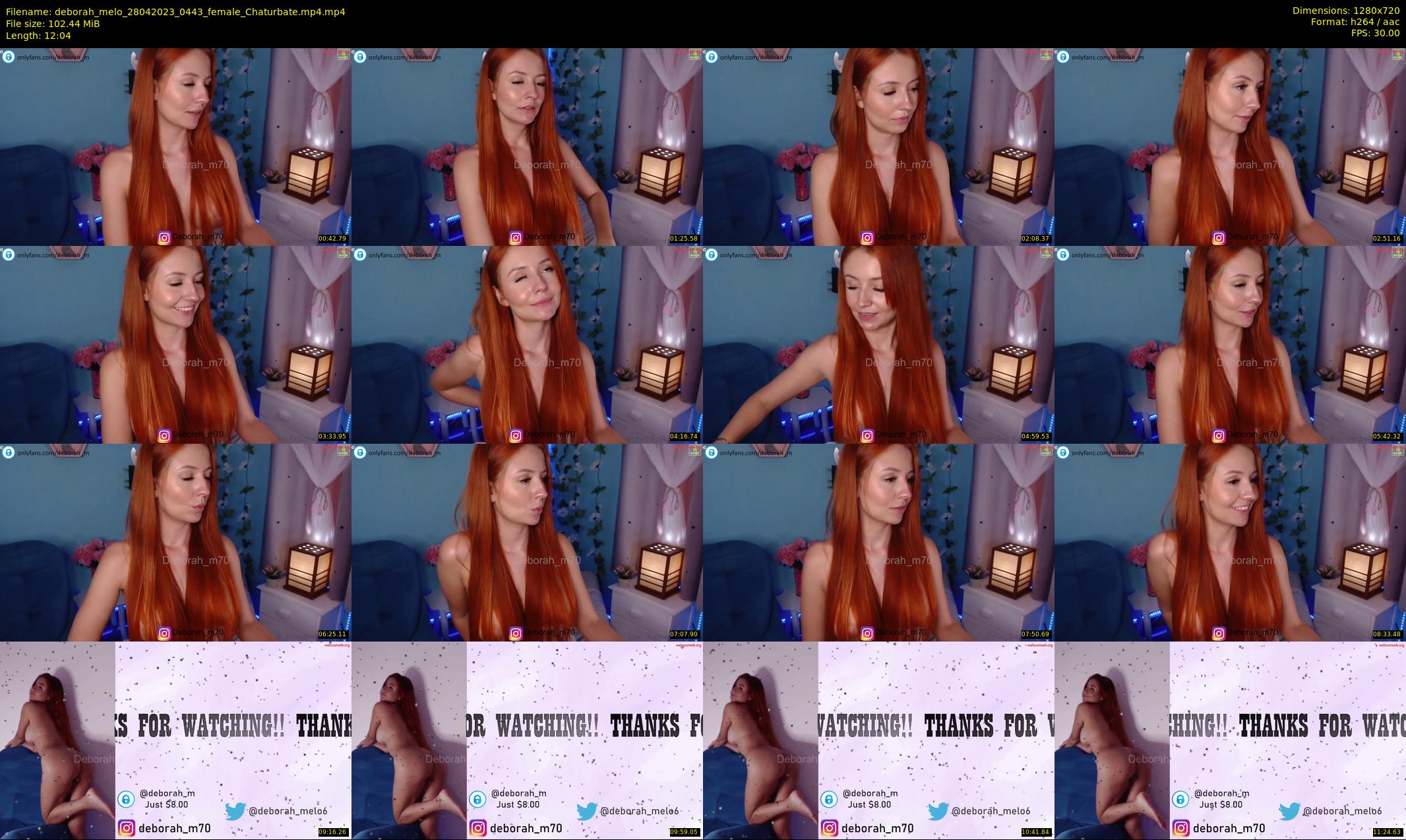 deborah_melo — 13 minute Chaturbate female cam show recording, 720p, Apr 28, 2023