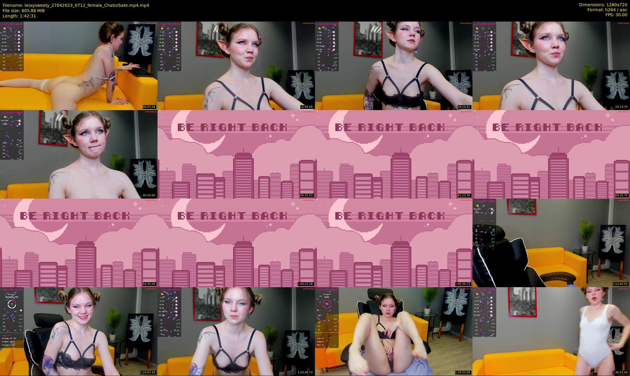 lessysweety — 103 minute Chaturbate female cam show recording, 720p, Apr 27, 2023