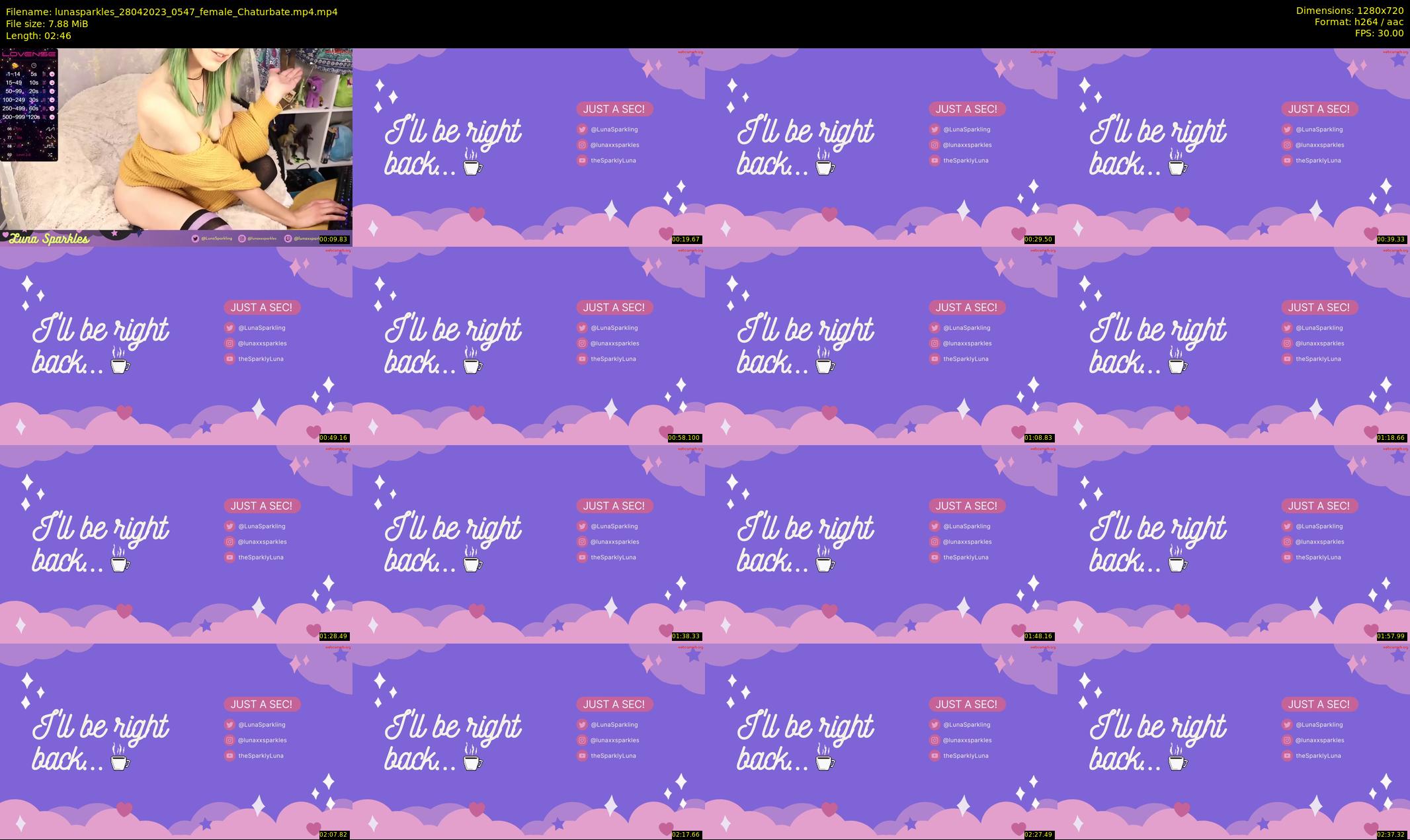 lunasparkles — 3 minute Chaturbate female cam show recording, 720p, Apr 28, 2023