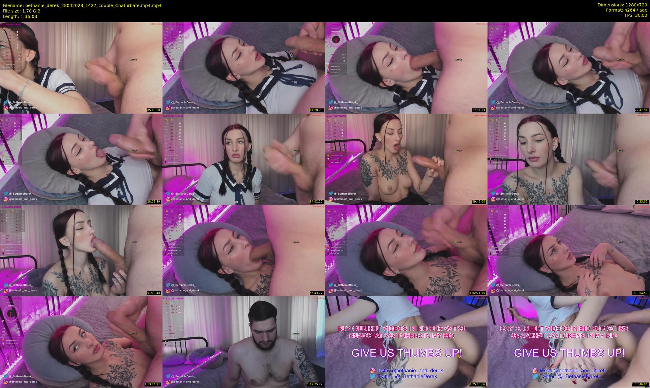 bethanie_derek — 97 minute Chaturbate couple cam show recording, 720p, Apr 28, 2023