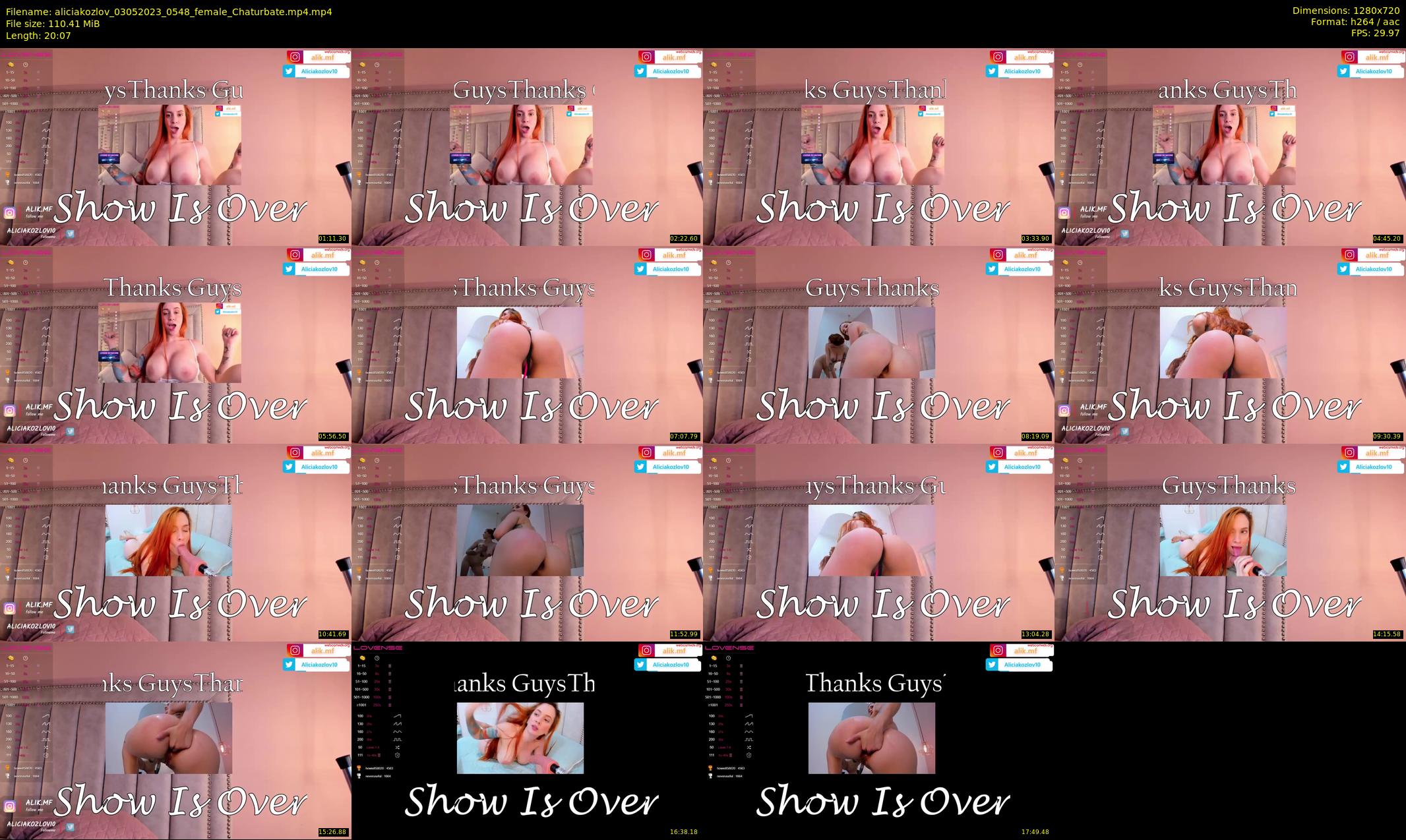 aliciakozlov — 21 minute Chaturbate female cam show recording, 720p, May 3, 2023