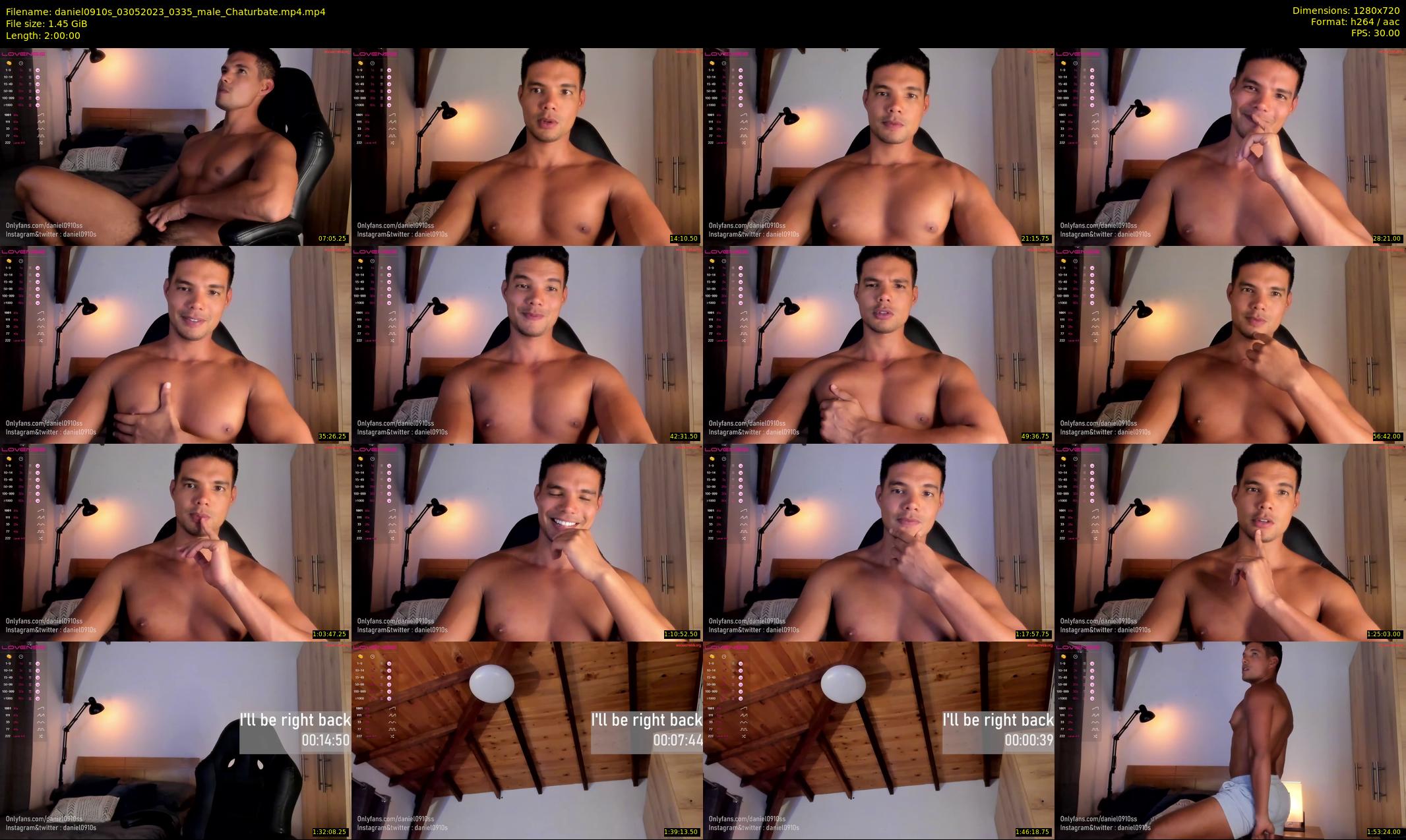 daniel0910s — 120 minute Chaturbate male cam show recording, 720p, May 3, 2023