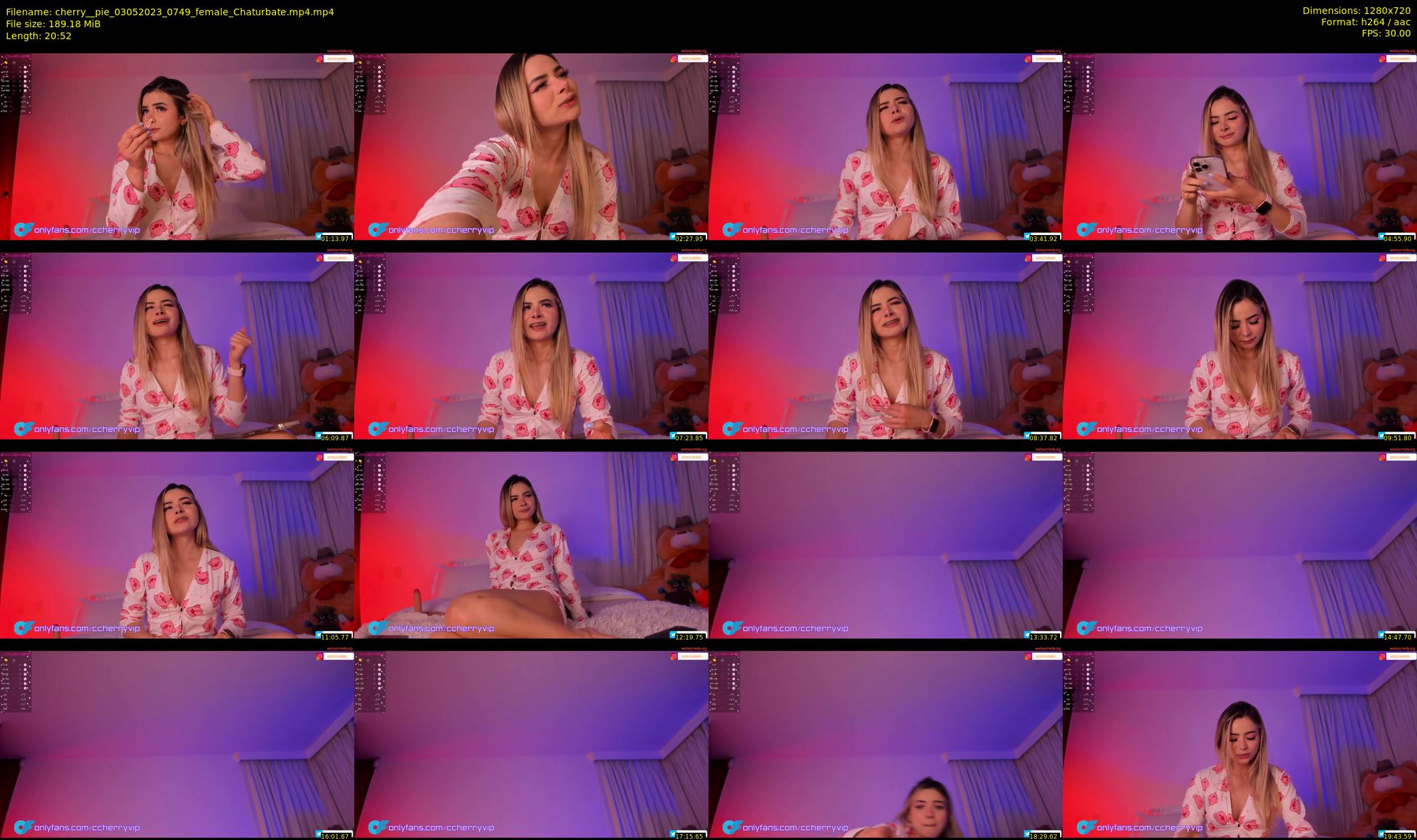cherry__pie — 21 minute Chaturbate female cam show recording, 720p, May 3, 2023