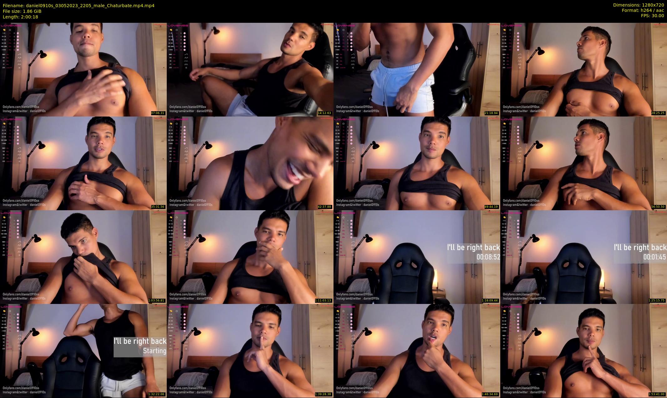 daniel0910s — 121 minute Chaturbate male cam show recording, 720p, May 3, 2023