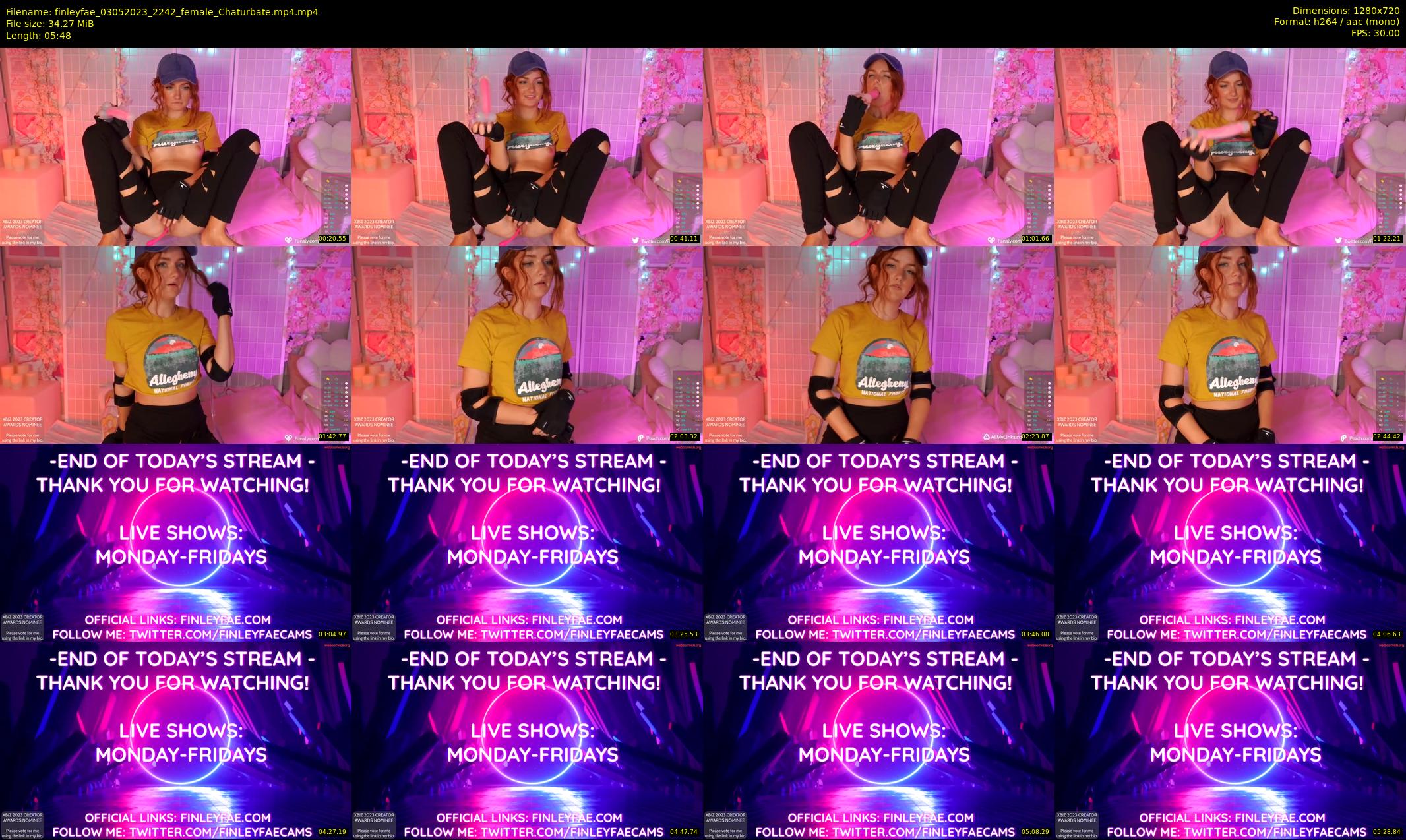 finleyfae — 6 minute Chaturbate female cam show recording, 720p, May 3, 2023