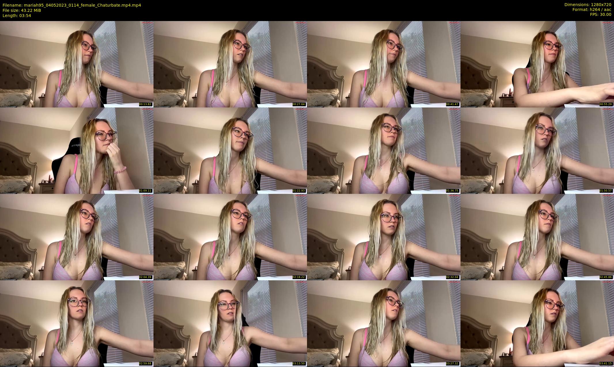 mariah95 — 4 minute Chaturbate female cam show recording, 720p, May 4, 2023