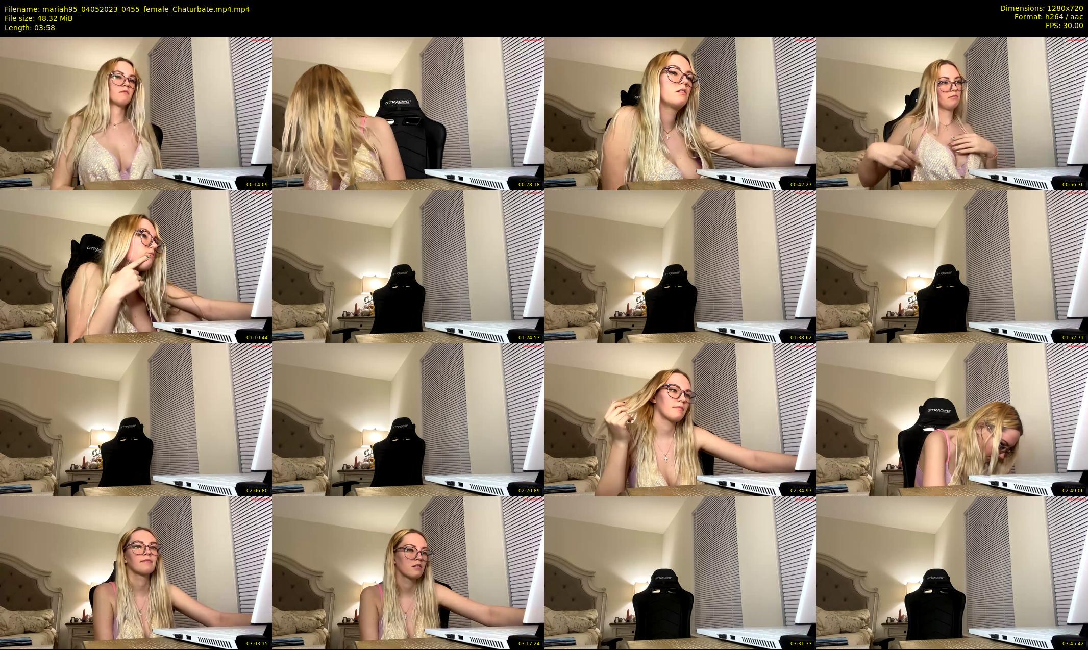 mariah95 — 4 minute Chaturbate female cam show recording, 720p, May 4, 2023